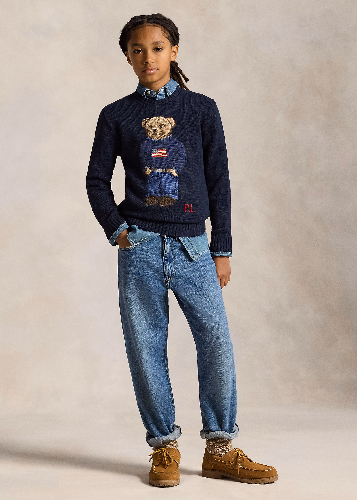 Baumwollpullover mit Polo Bear - RALPH LAUREN OUTLET