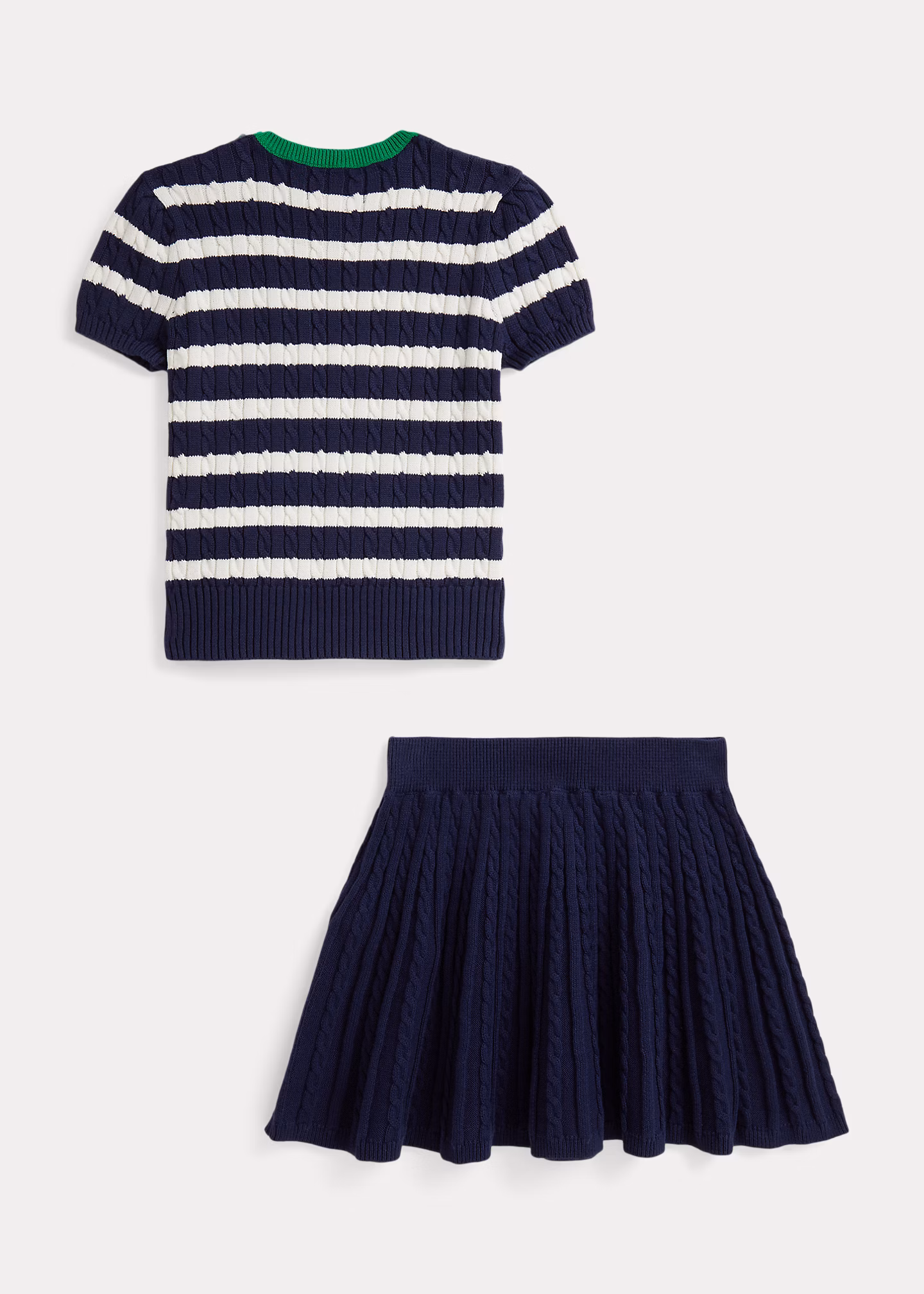 Gestreifter Baumwollpullover und Rock - RALPH LAUREN OUTLET