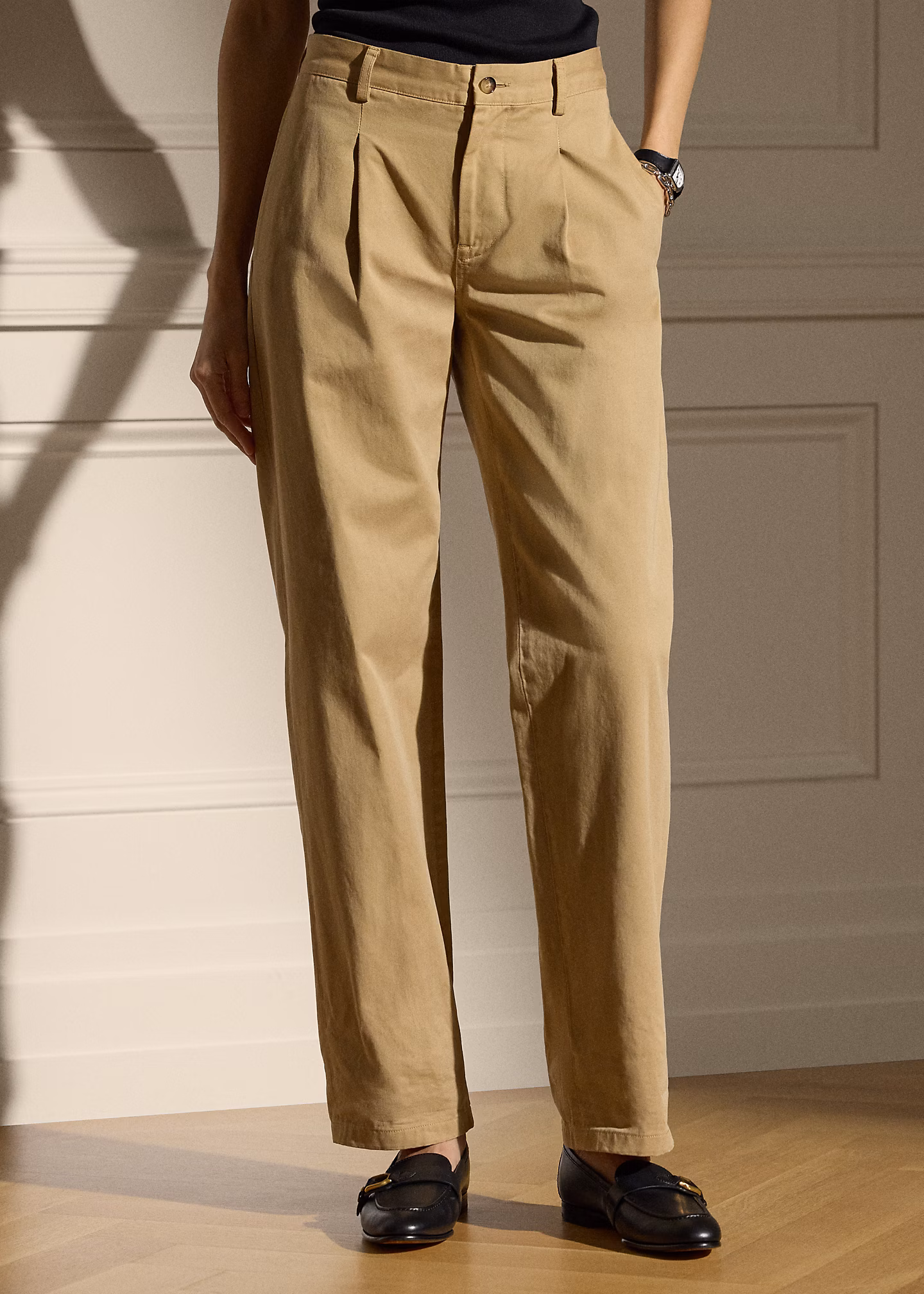 Baumwoll-Chinohose Fallon mit Falten - RALPH LAUREN OUTLET