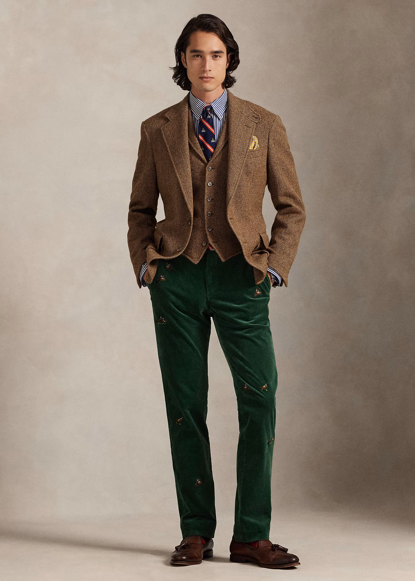 Stretch-Straight-Fit Hose Bedford Kord - RALPH LAUREN OUTLET