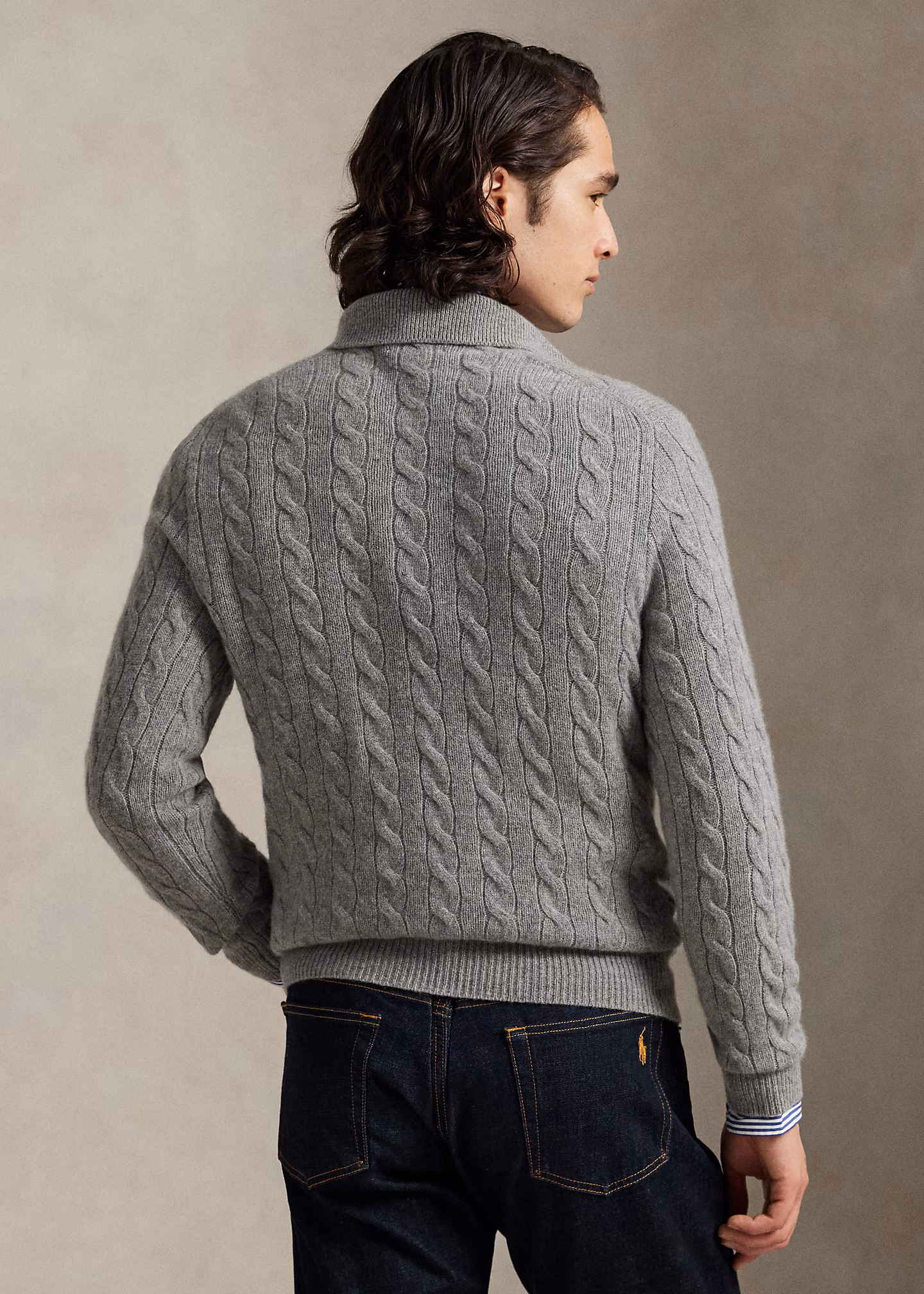 Woll-Kaschmir-Pullover mit Zopfmuster - RALPH LAUREN OUTLET