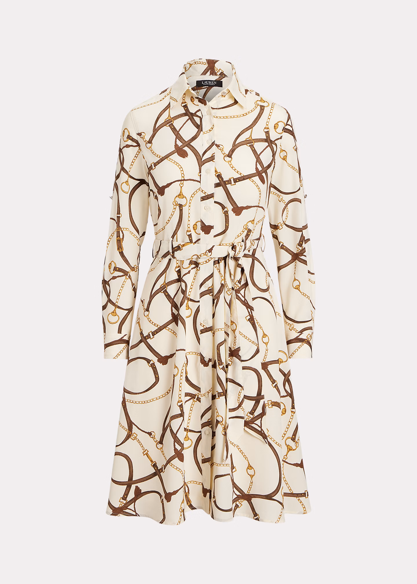 Crêpe-Hemdkleid mit Gürteldruck - RALPH LAUREN OUTLET
