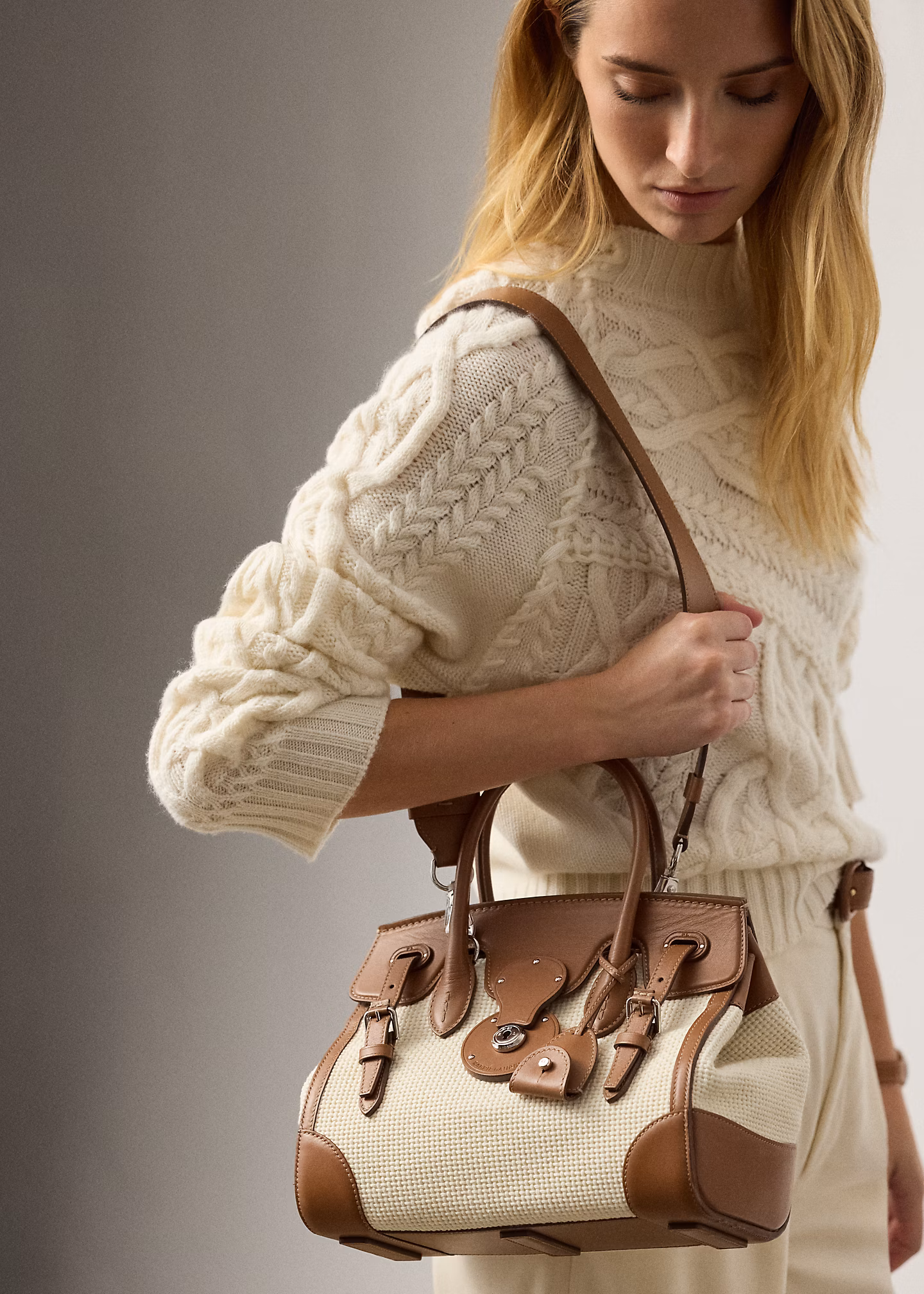 Tasche Soft Ricky 27 mit Lederbesatz - RALPH LAUREN OUTLET