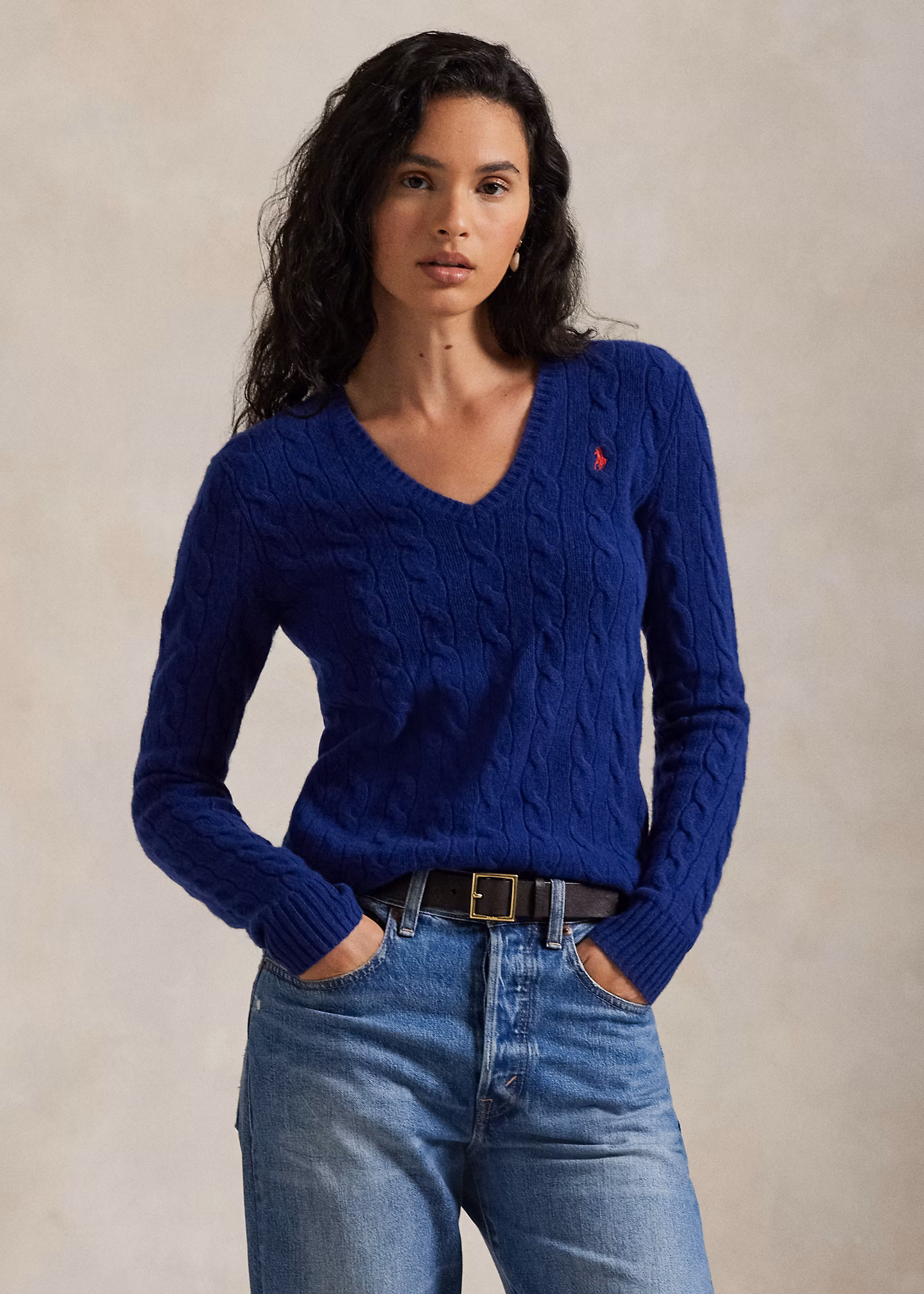 Woll-Kaschmir-Pullover mit Zopfmuster - RALPH LAUREN OUTLET