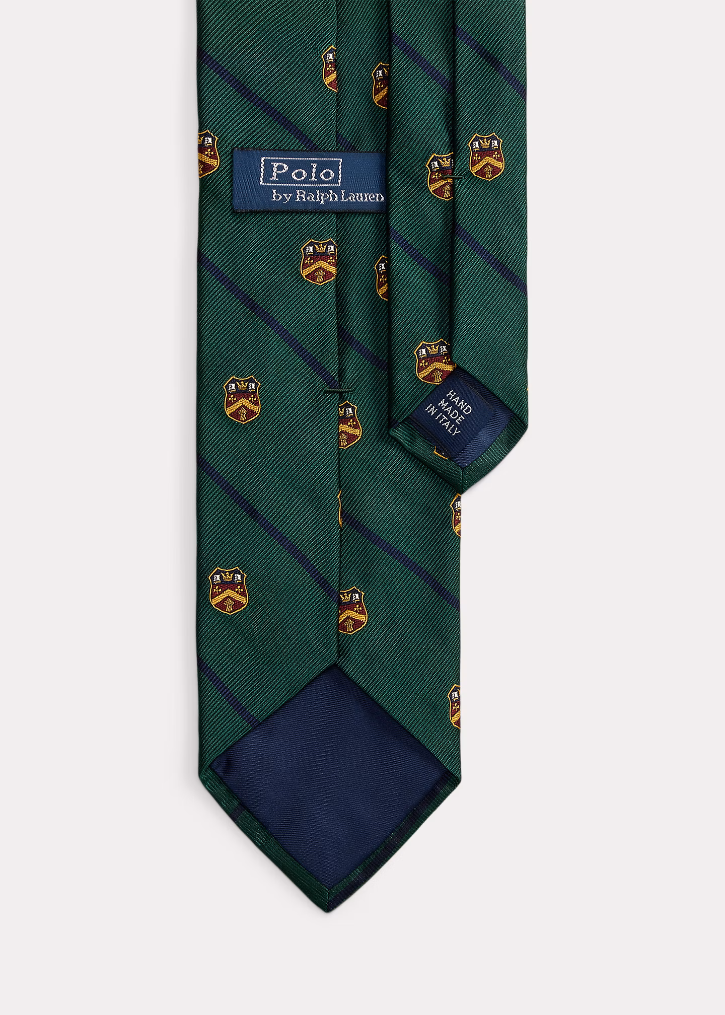 Gestreifte Clubkrawatte aus Seidenrips - RALPH LAUREN OUTLET