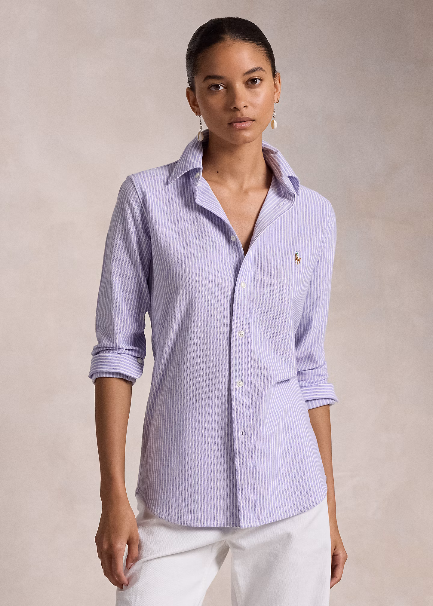 Gestreiftes Hemd aus Baumwolloxford - RALPH LAUREN OUTLET