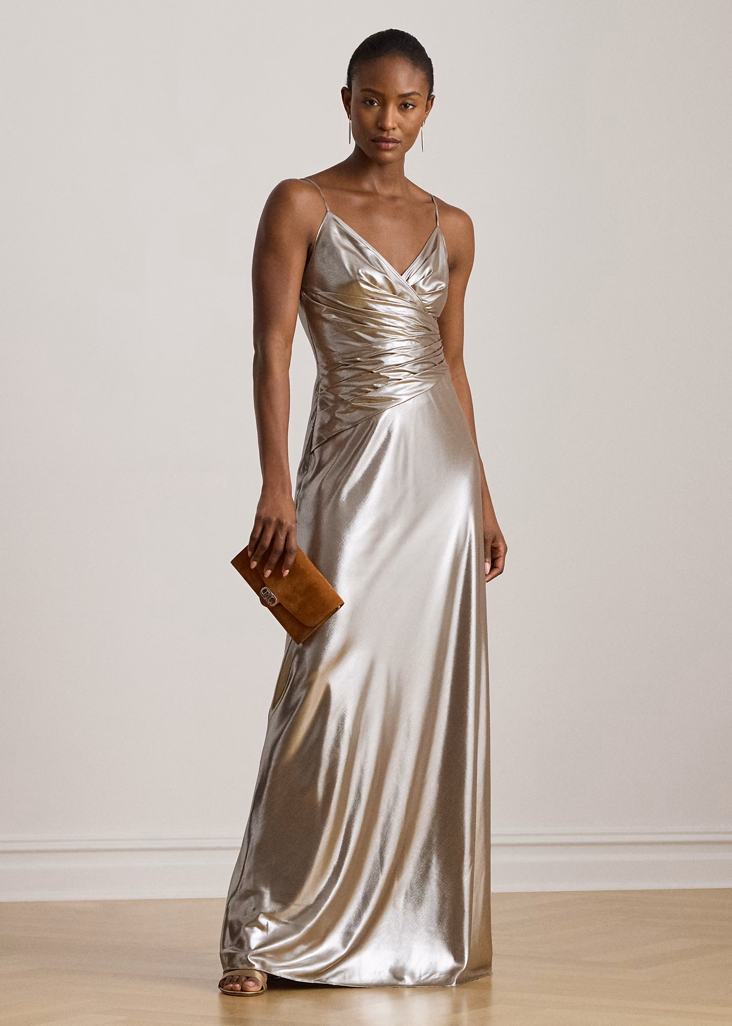 Ärmelloses Metallic-Chiffon-Abendkleid - RALPH LAUREN OUTLET