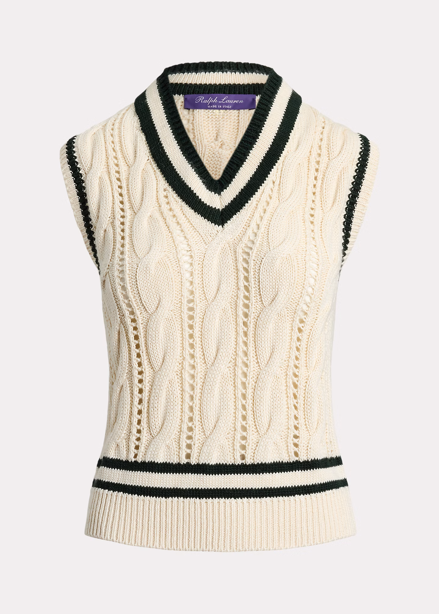 Seiden-Cricket-Pullunder mit Zopfmuster - RALPH LAUREN OUTLET