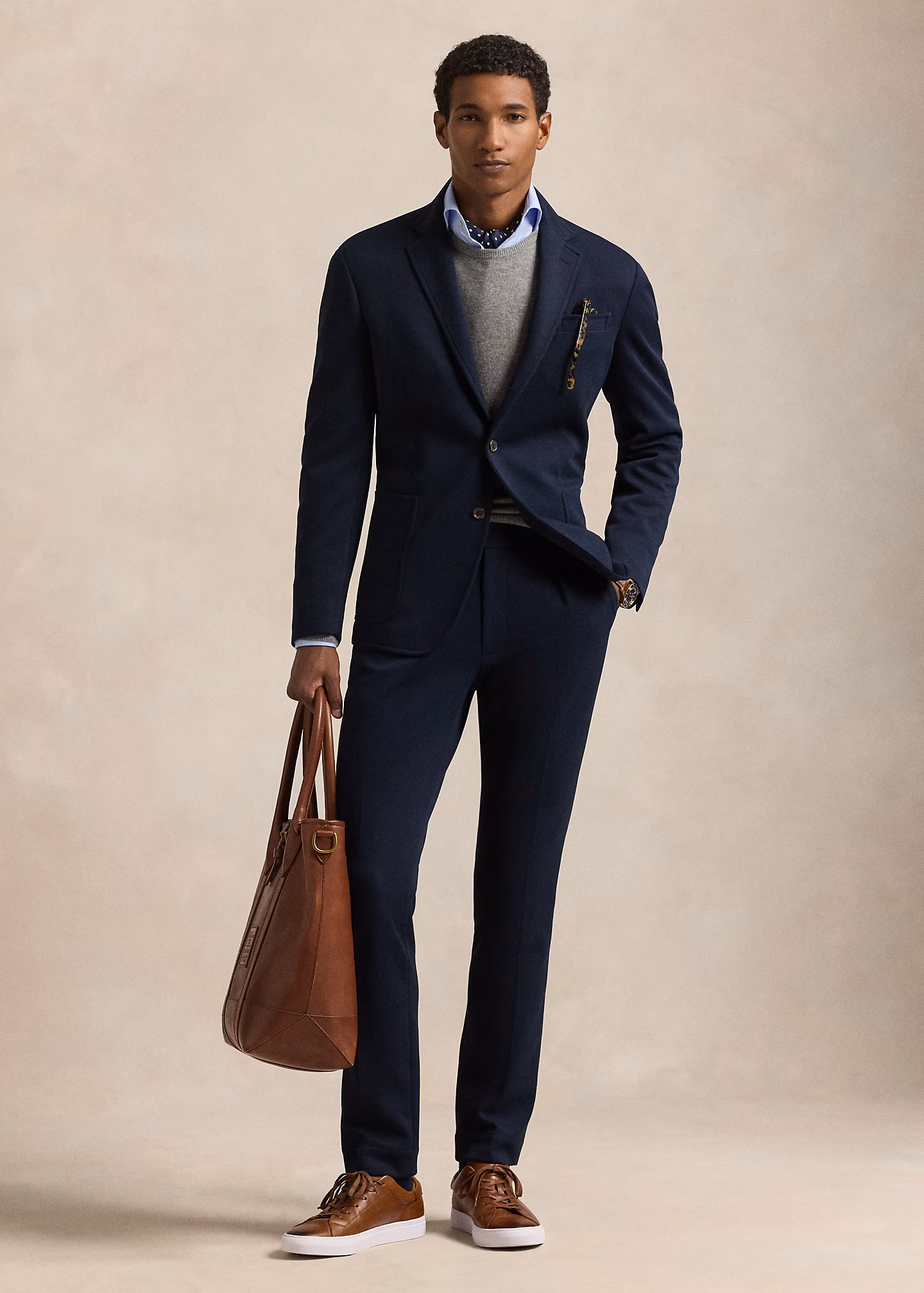 Doppellagige Anzughose mit Falten - RALPH LAUREN OUTLET