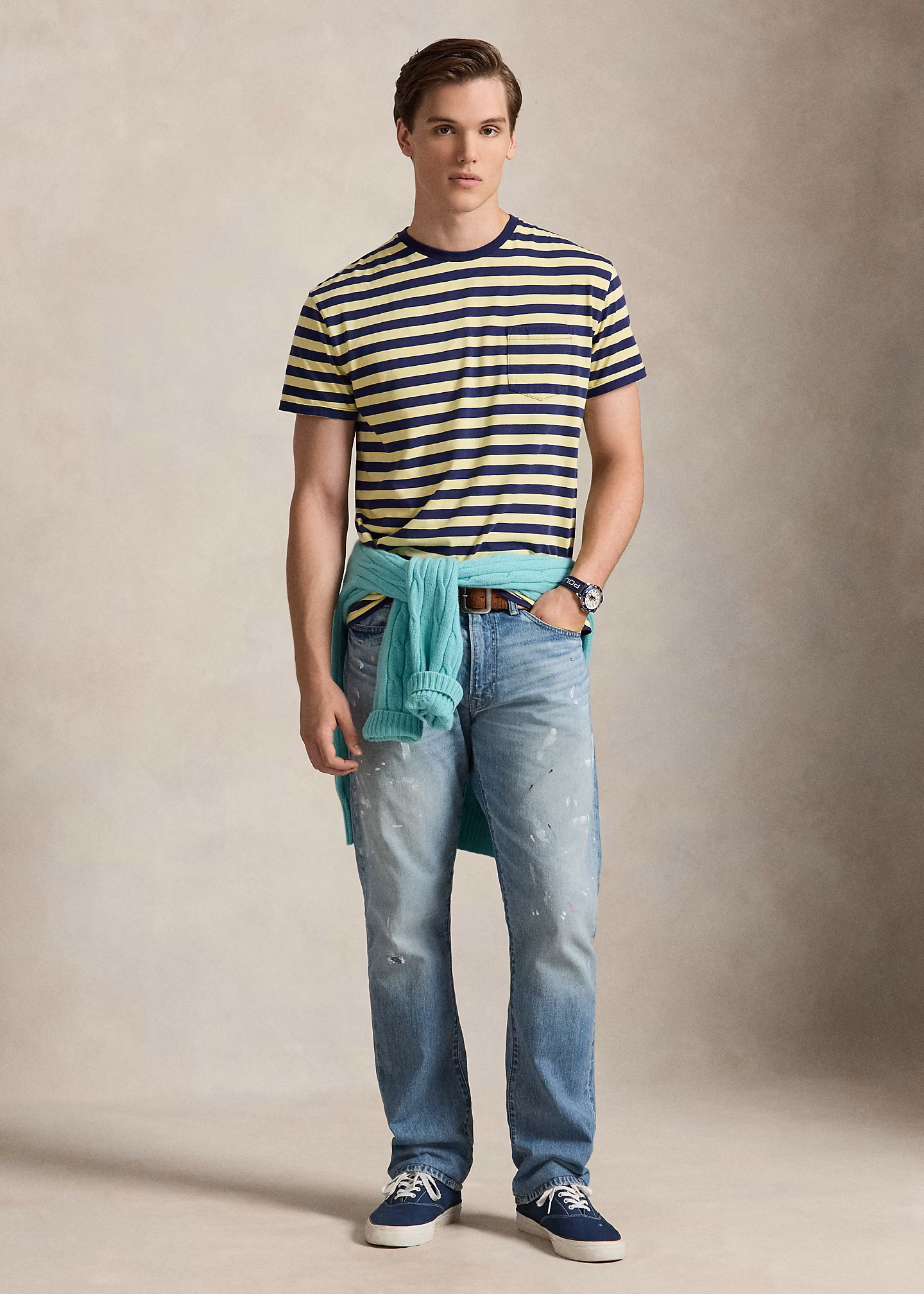 Classic-Fit Jersey-T-Shirt mit Streifen - RALPH LAUREN OUTLET