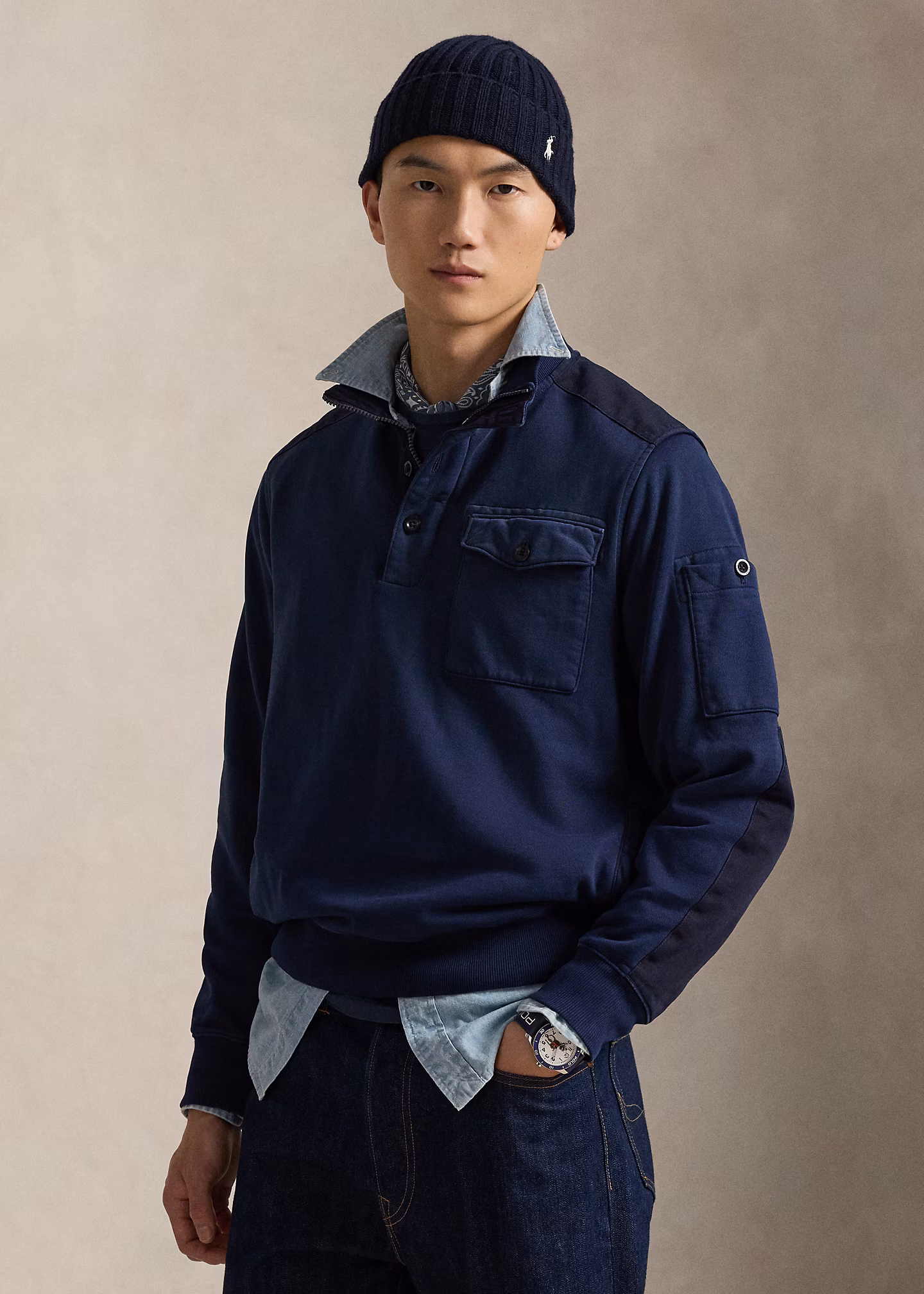 Utility-Sweatshirt aus Loopback-Fleece - RALPH LAUREN OUTLET