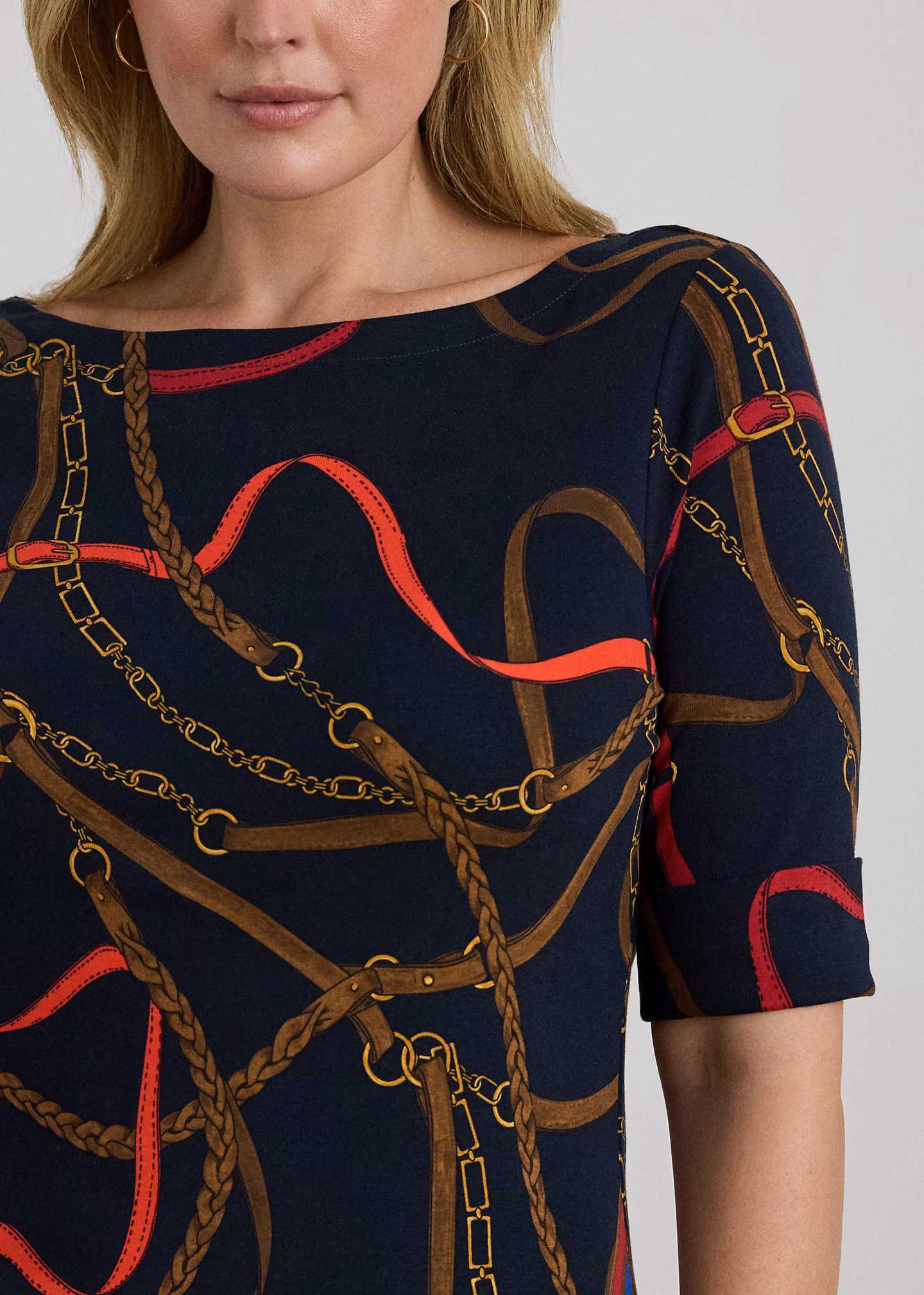 Baumwoll-T-Shirt mit Gürteldruck - RALPH LAUREN OUTLET