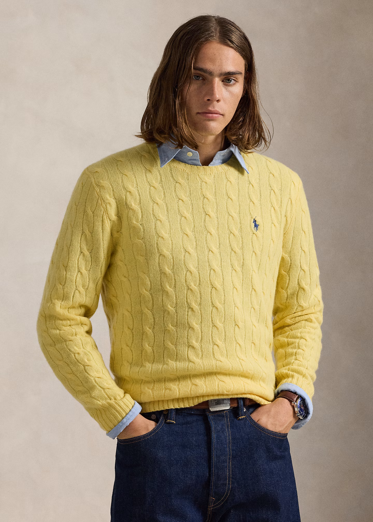 Woll-Kaschmir-Pullover mit Zopfmuster - RALPH LAUREN OUTLET
