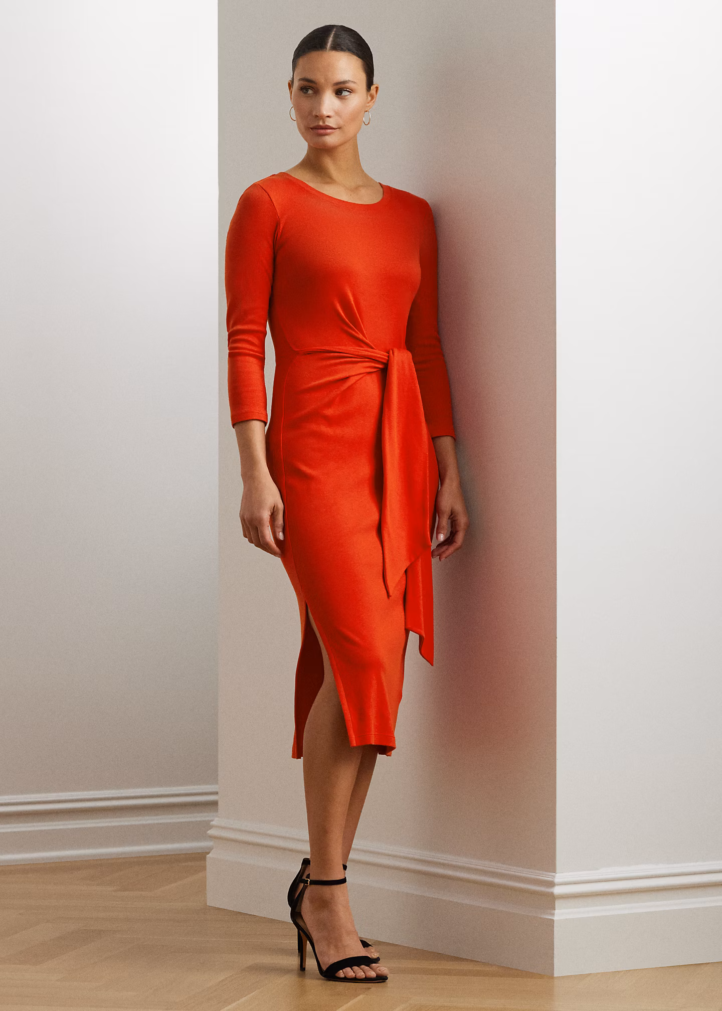 Rundhalskleid mit Bindedetail vorne - RALPH LAUREN OUTLET