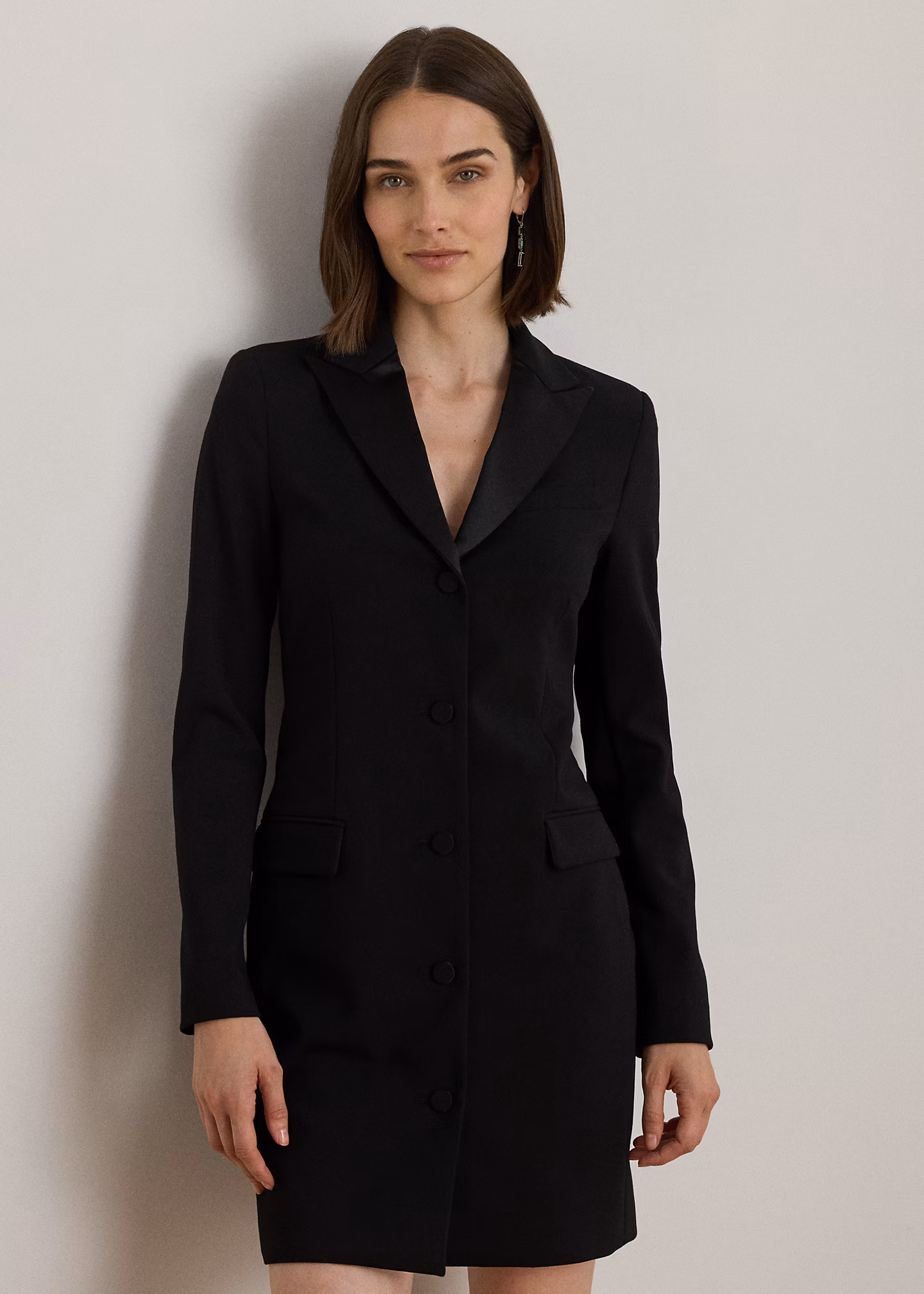 Crêpe-Kleid mit Satinbesatz - RALPH LAUREN OUTLET