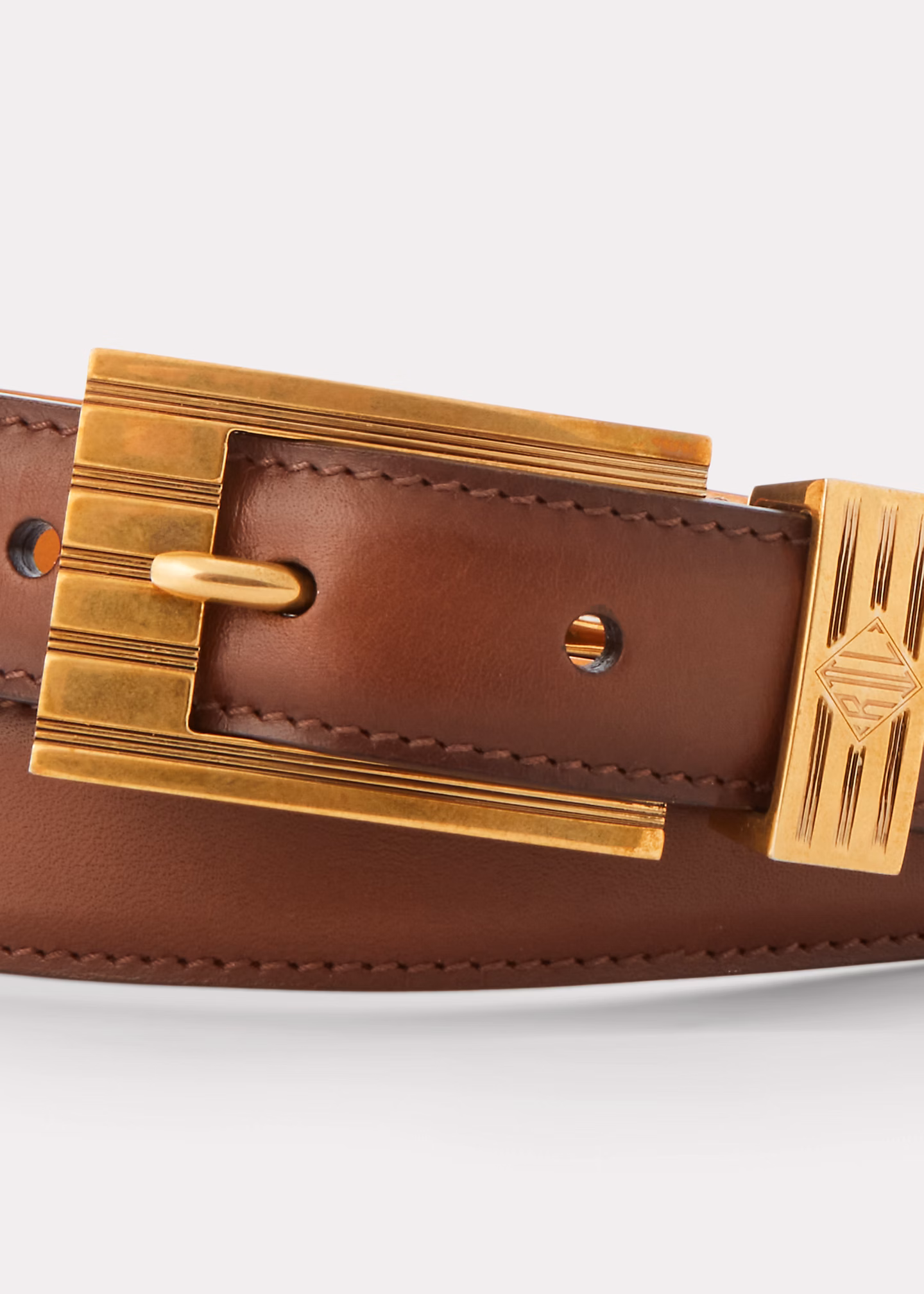 Polierter Ledergürtel mit Schnalle - RALPH LAUREN OUTLET