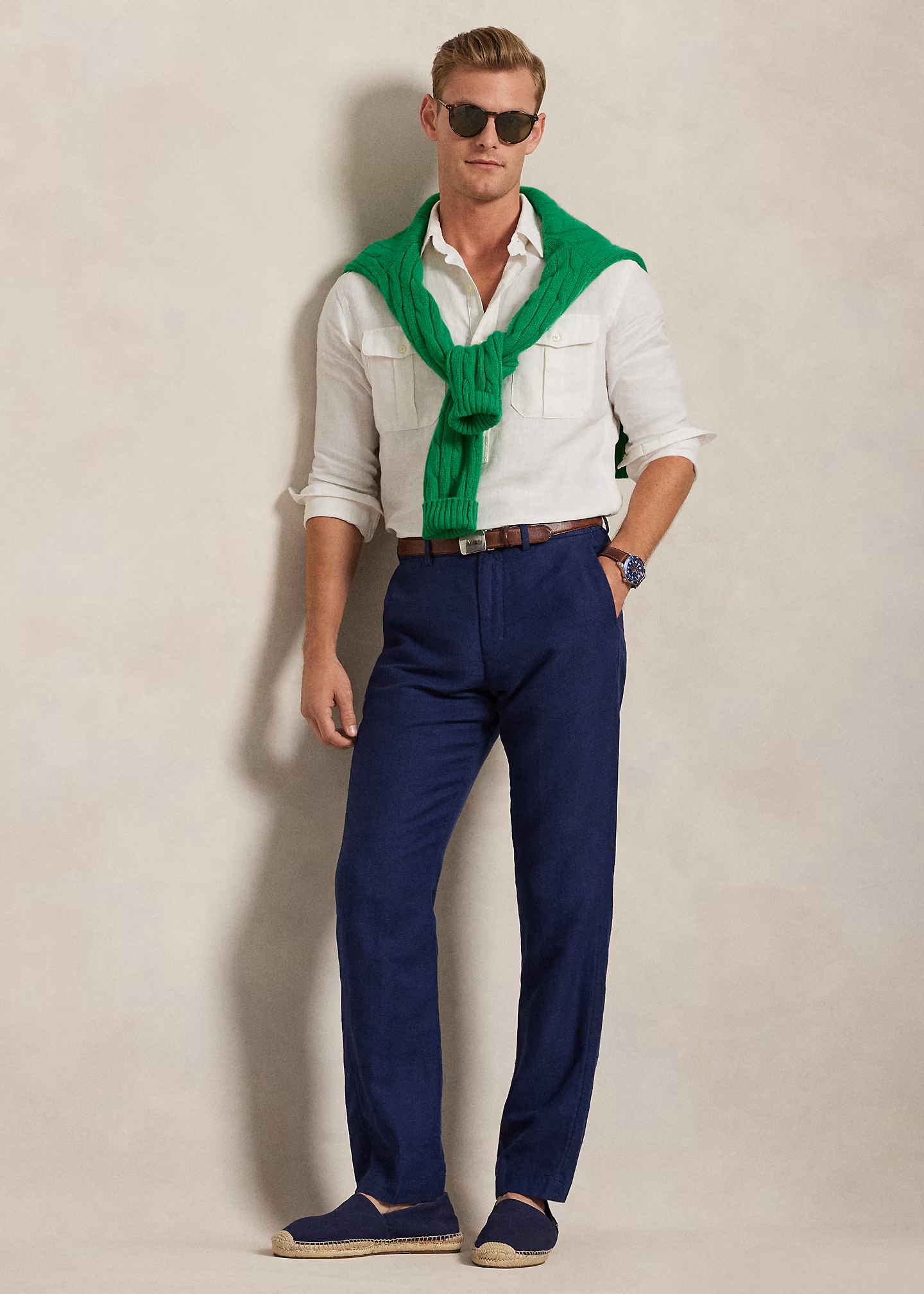 Straight-Fit Hahnentritt-Hose aus Twill - RALPH LAUREN OUTLET