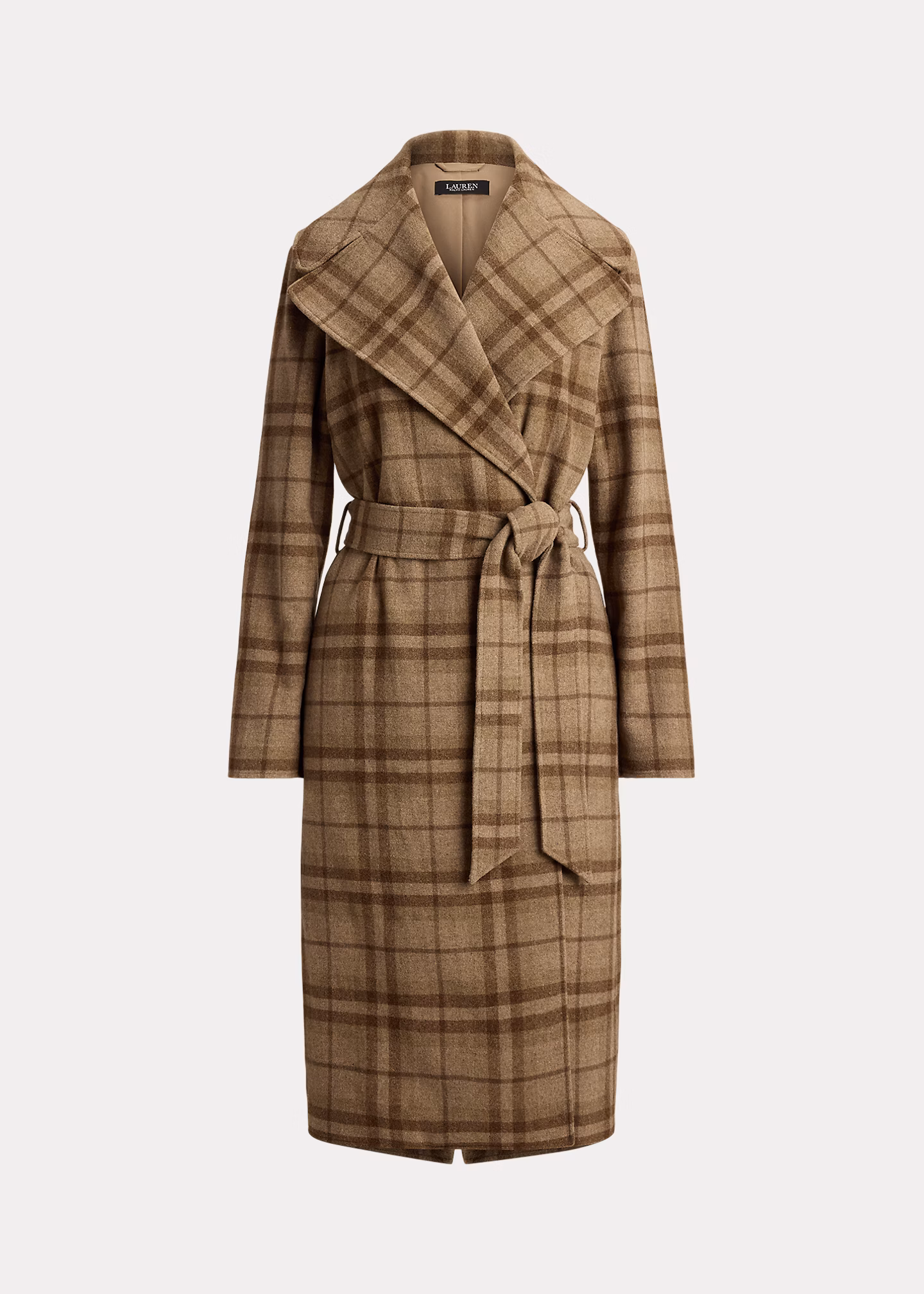 Karierter Twill-Mantel mit Bindegürtel - RALPH LAUREN OUTLET