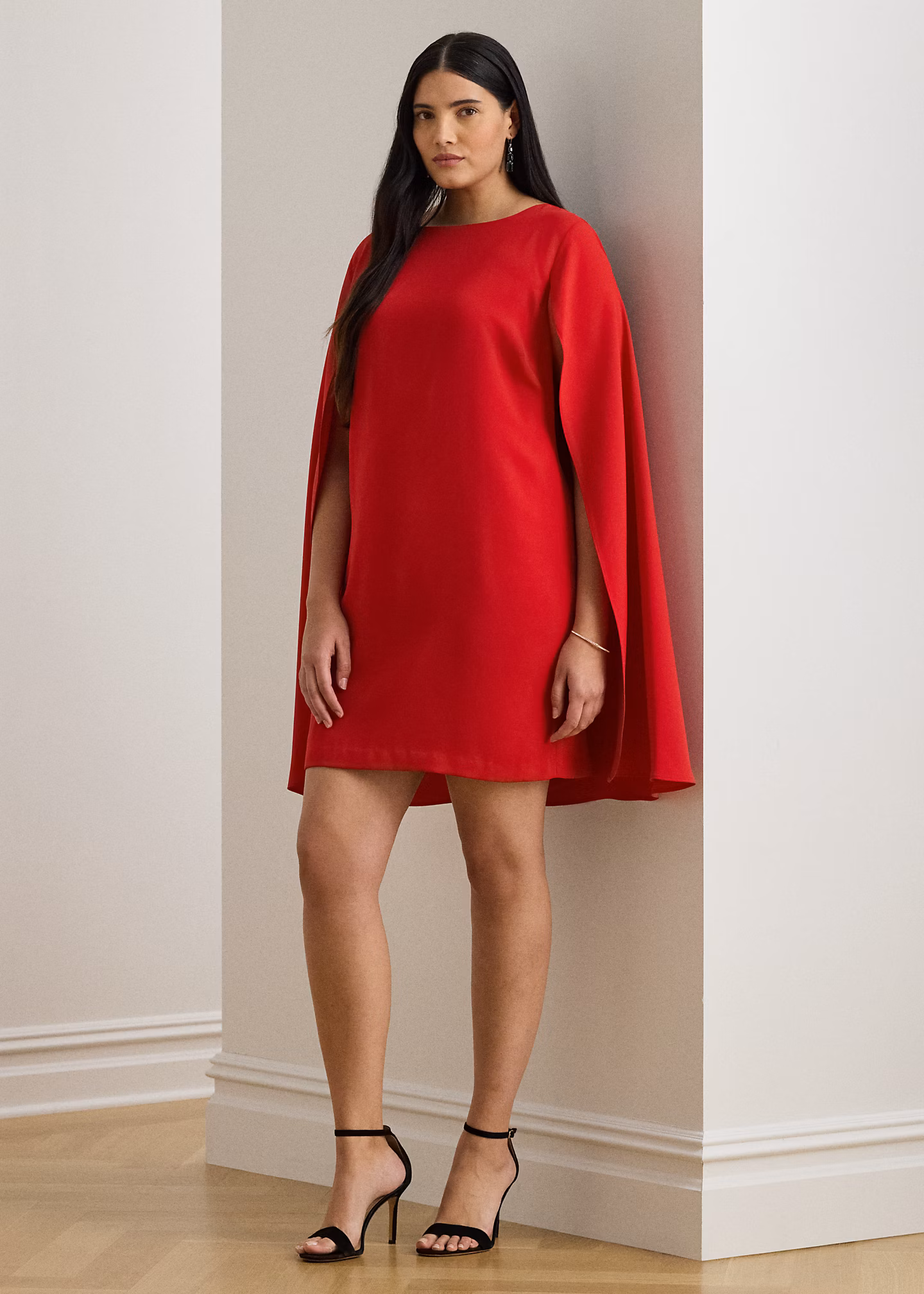 Cape-Cocktailkleid aus Georgette - RALPH LAUREN OUTLET
