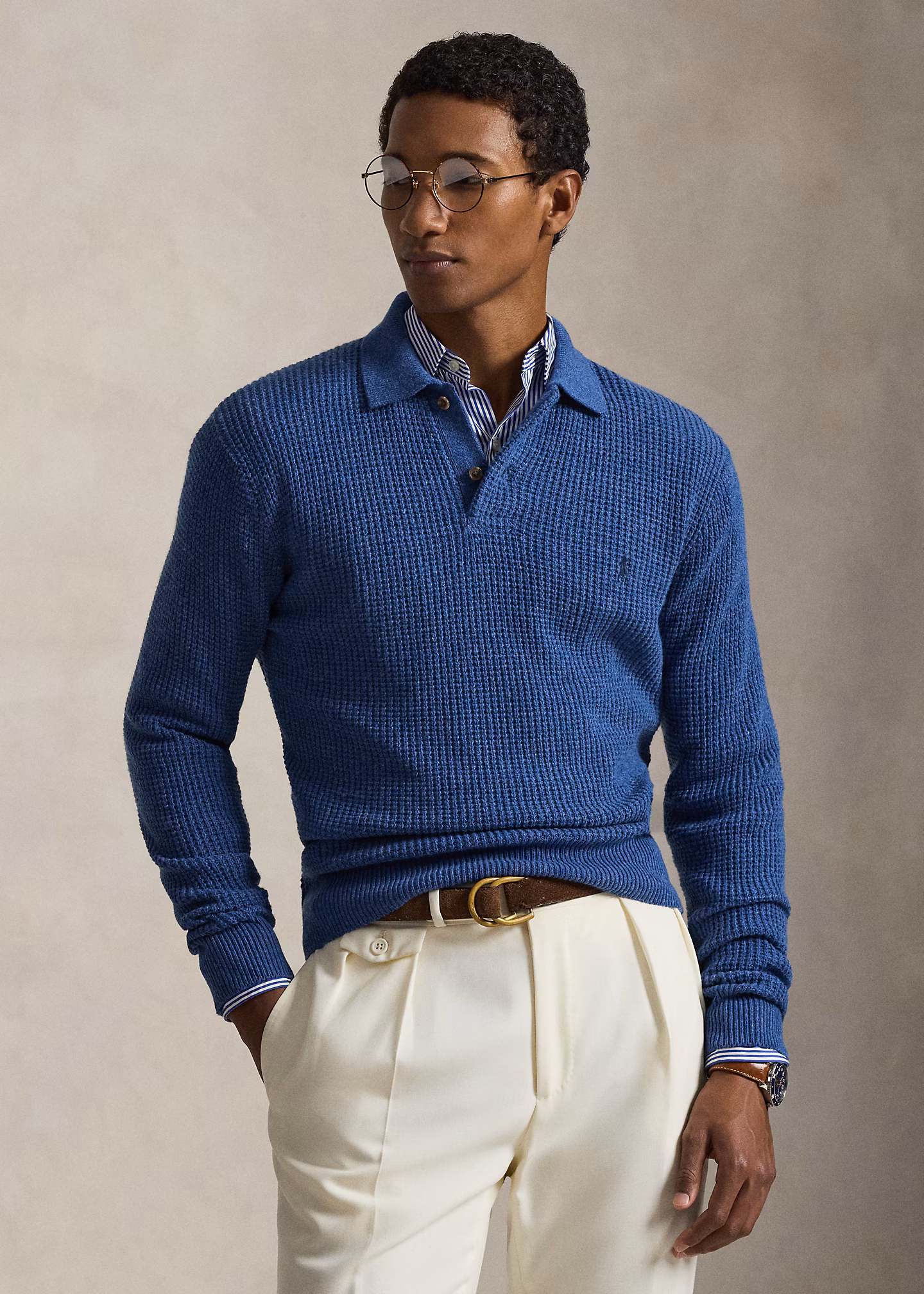 Strukturierter Pullover mit Polokragen - RALPH LAUREN OUTLET