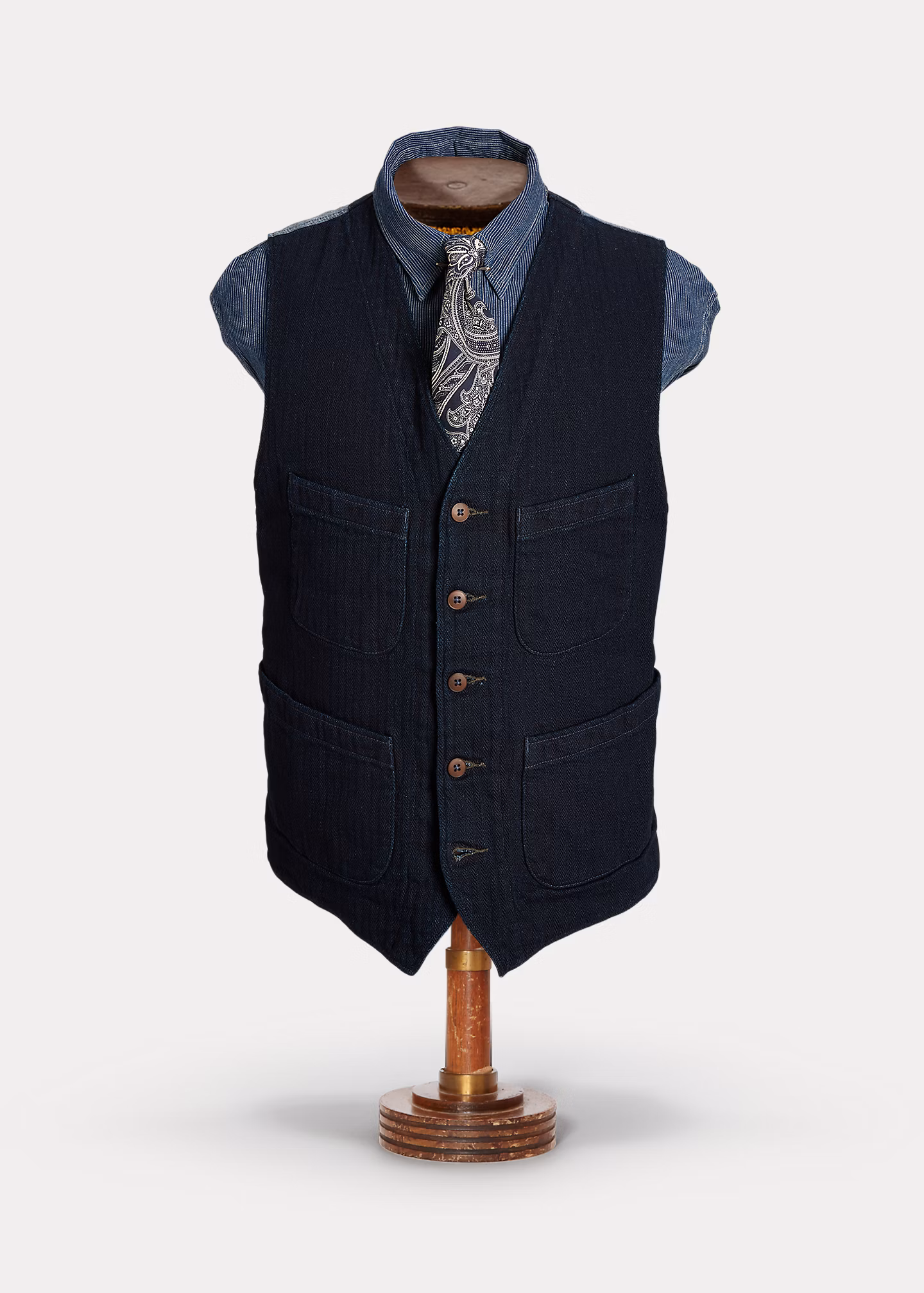 Fischgrat-Weste in Indigo - RALPH LAUREN OUTLET