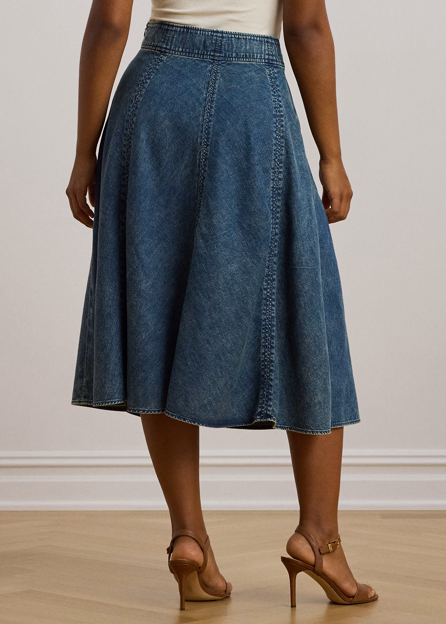 Denim-Midirock mit Tunnelzug - RALPH LAUREN OUTLET