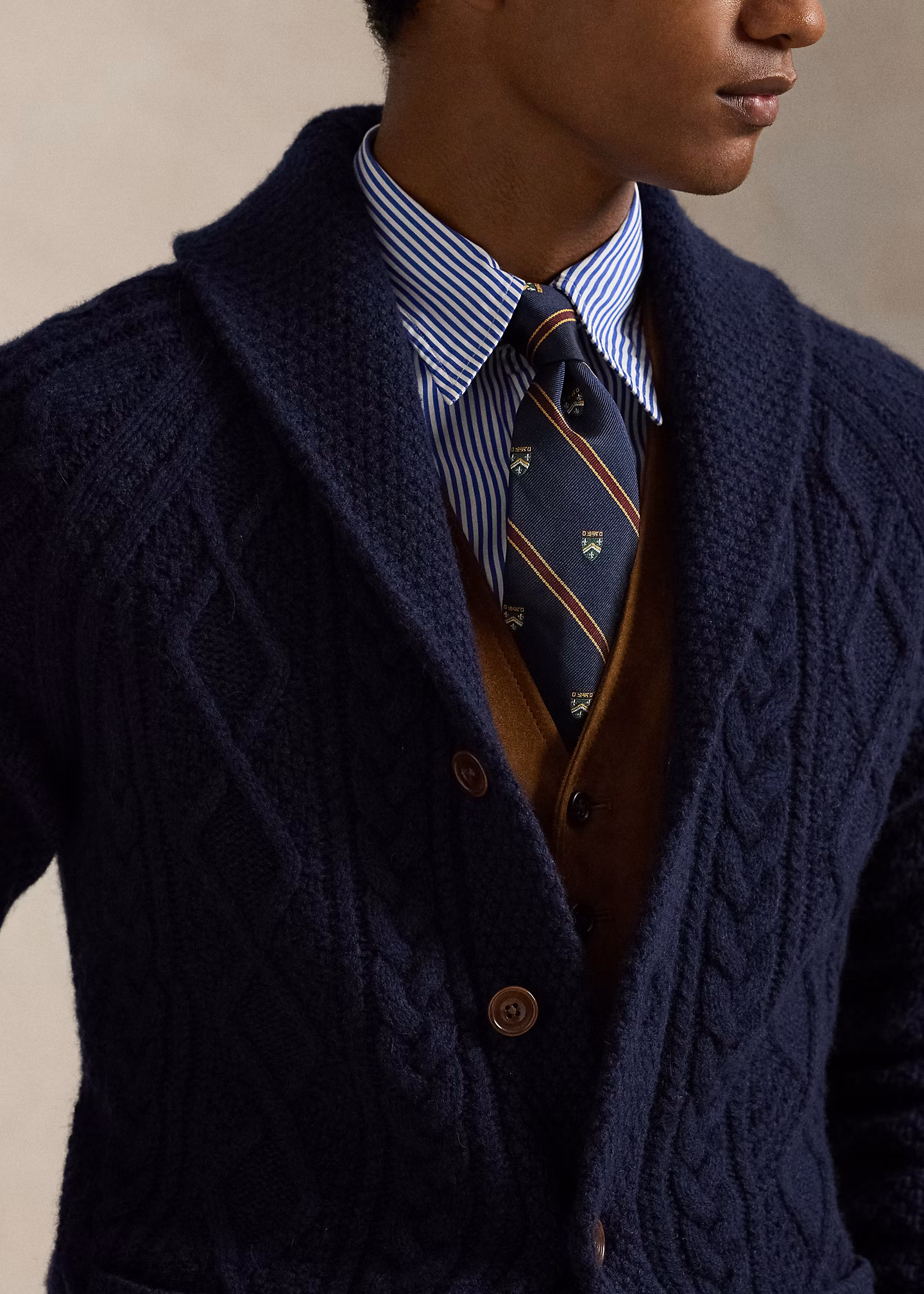 Woll-Alpaka-Strickjacke mit Aufnähern - RALPH LAUREN OUTLET