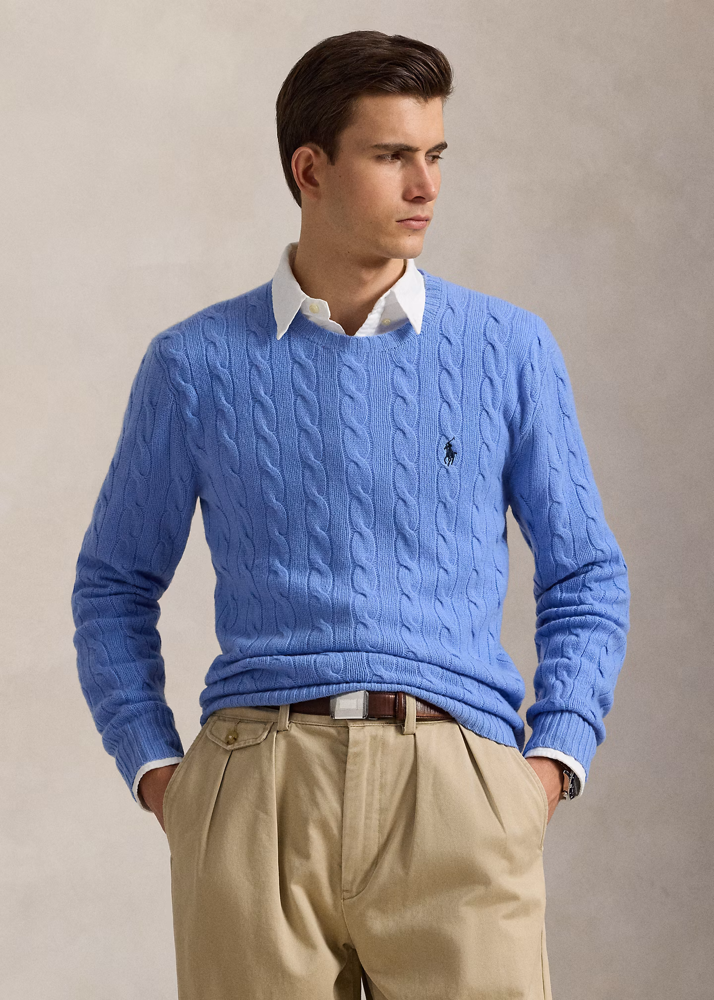 Woll-Kaschmir-Pullover mit Zopfmuster - RALPH LAUREN OUTLET