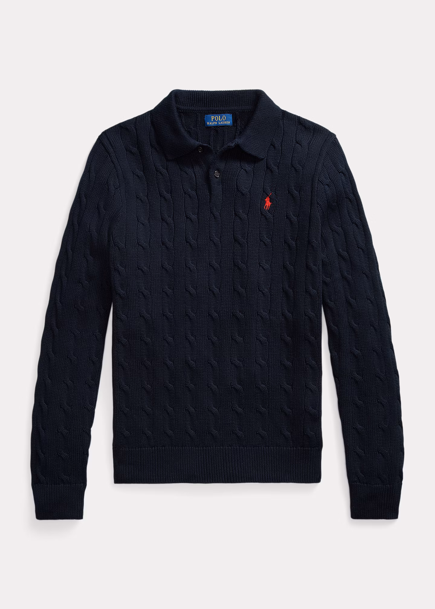 Pullover mit Polokragen und Zopfmuster - RALPH LAUREN OUTLET