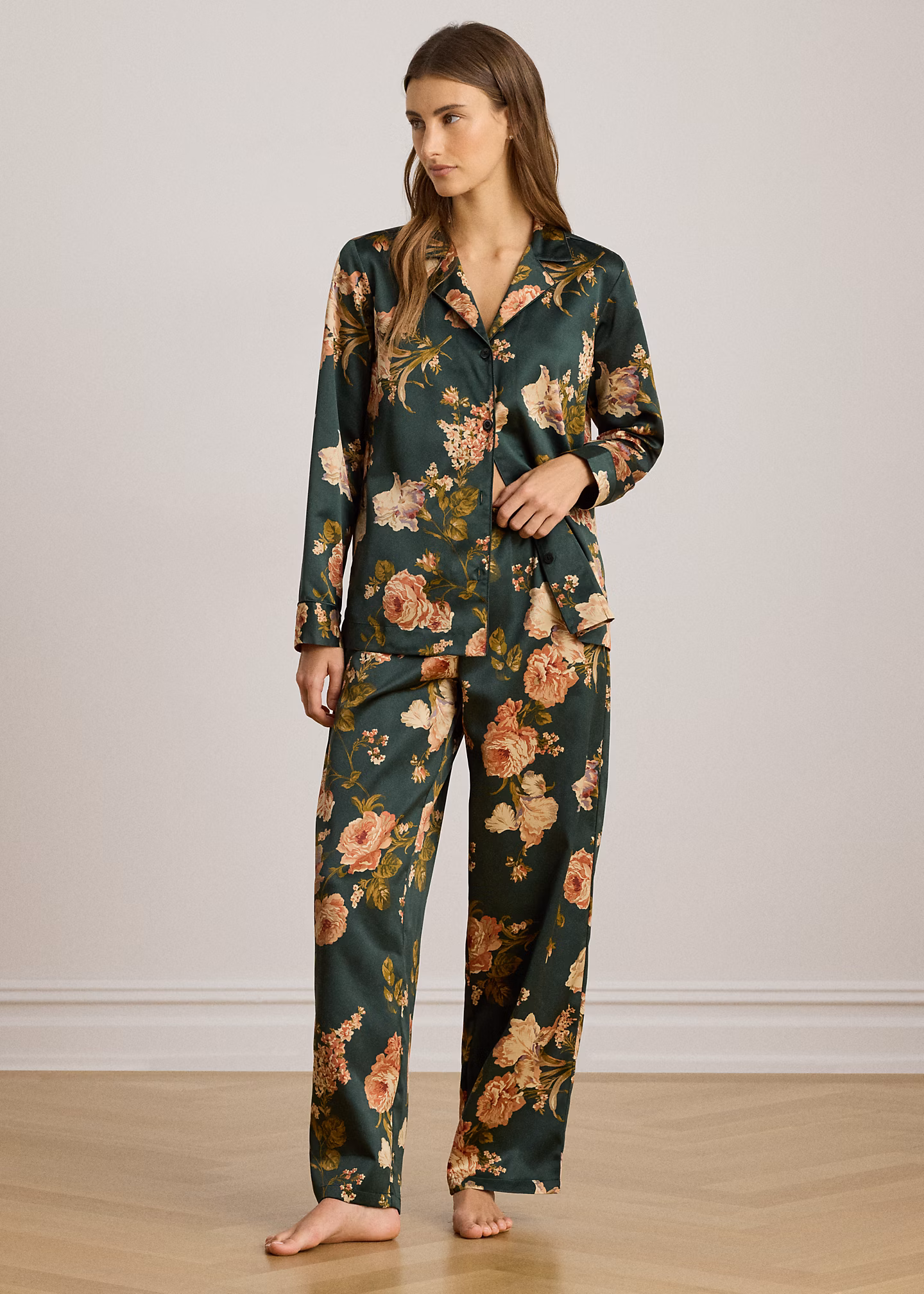 Geblümter Pyjama aus Satin - RALPH LAUREN OUTLET