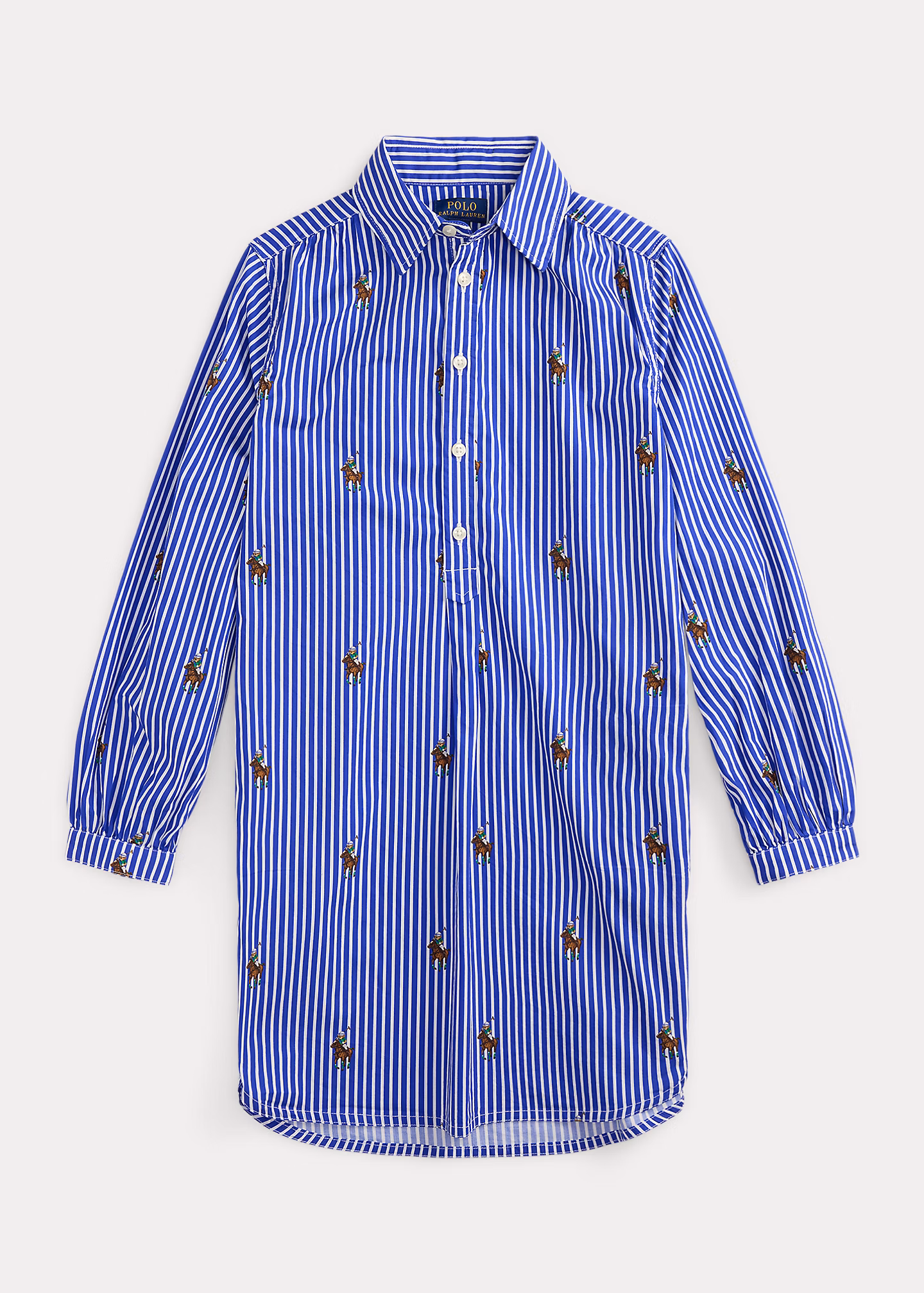 Gestreiftes Hemdkleid mit Polo Bear - RALPH LAUREN OUTLET