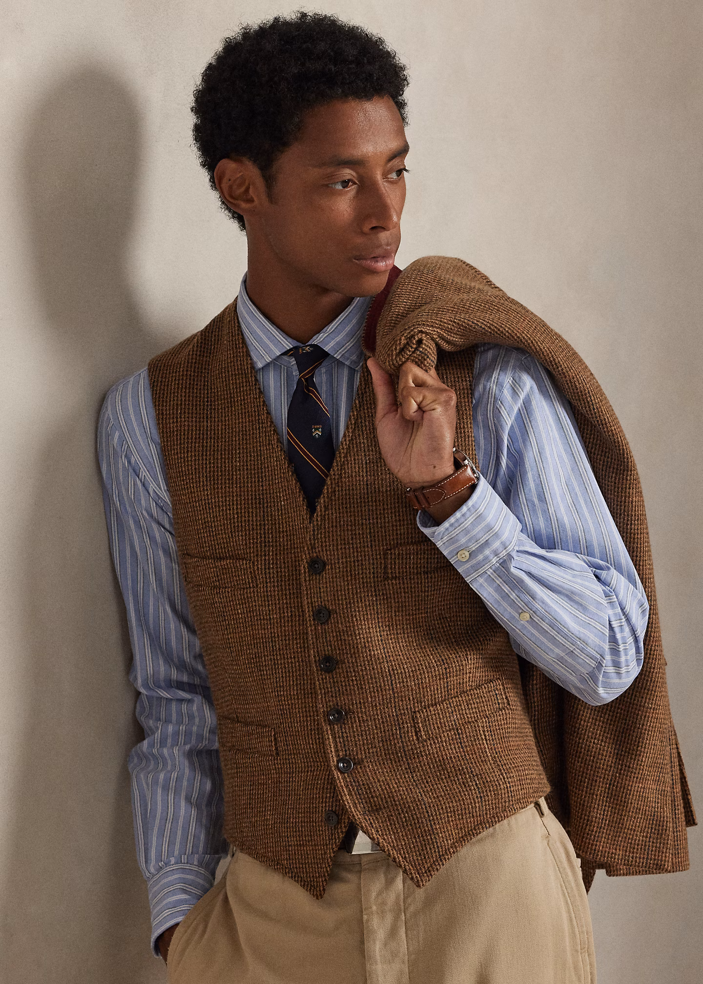 Weste aus fein gemustertem Tweed - RALPH LAUREN OUTLET