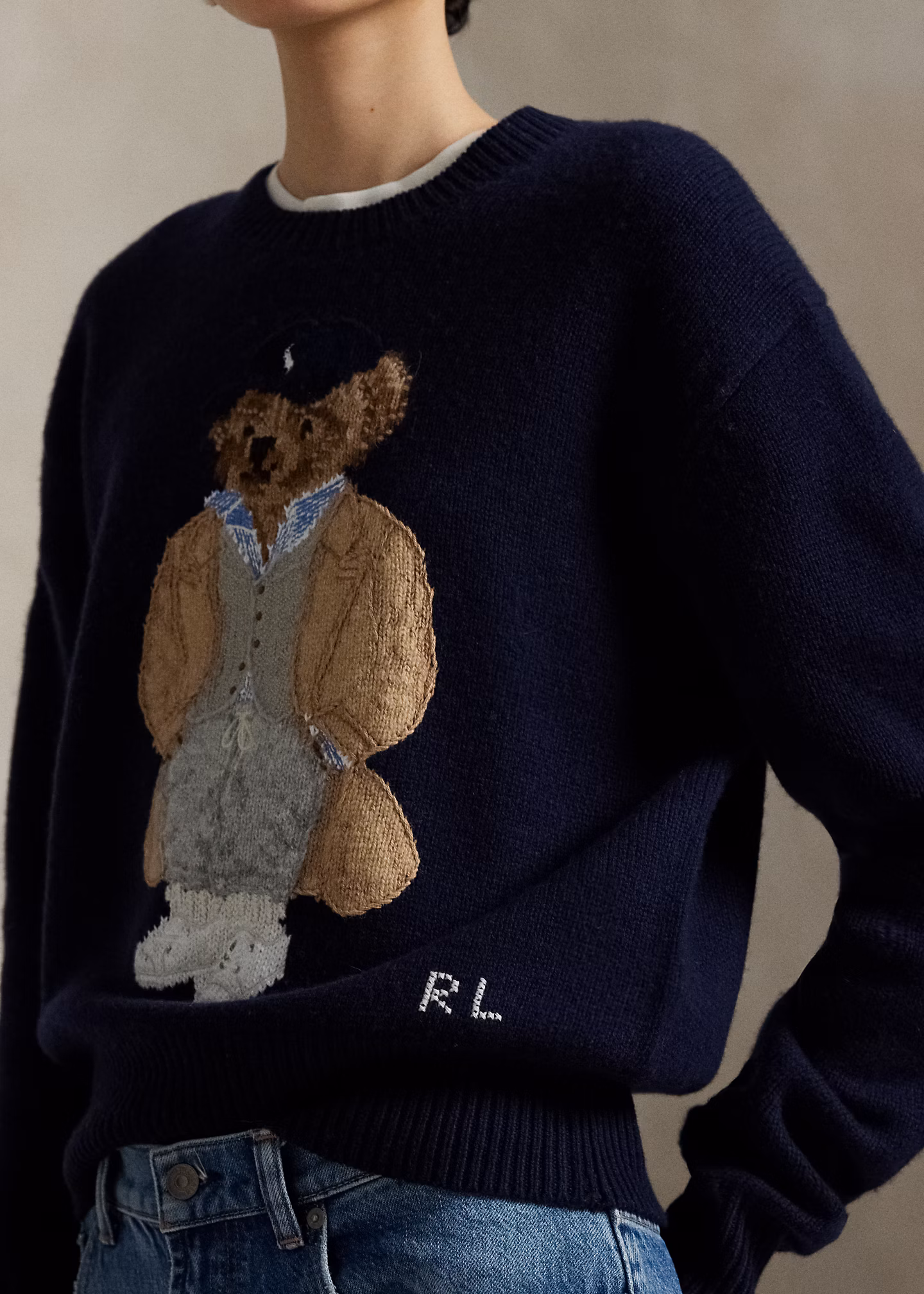 Woll-Kaschmir-Pullover mit Polo Bear - RALPH LAUREN OUTLET