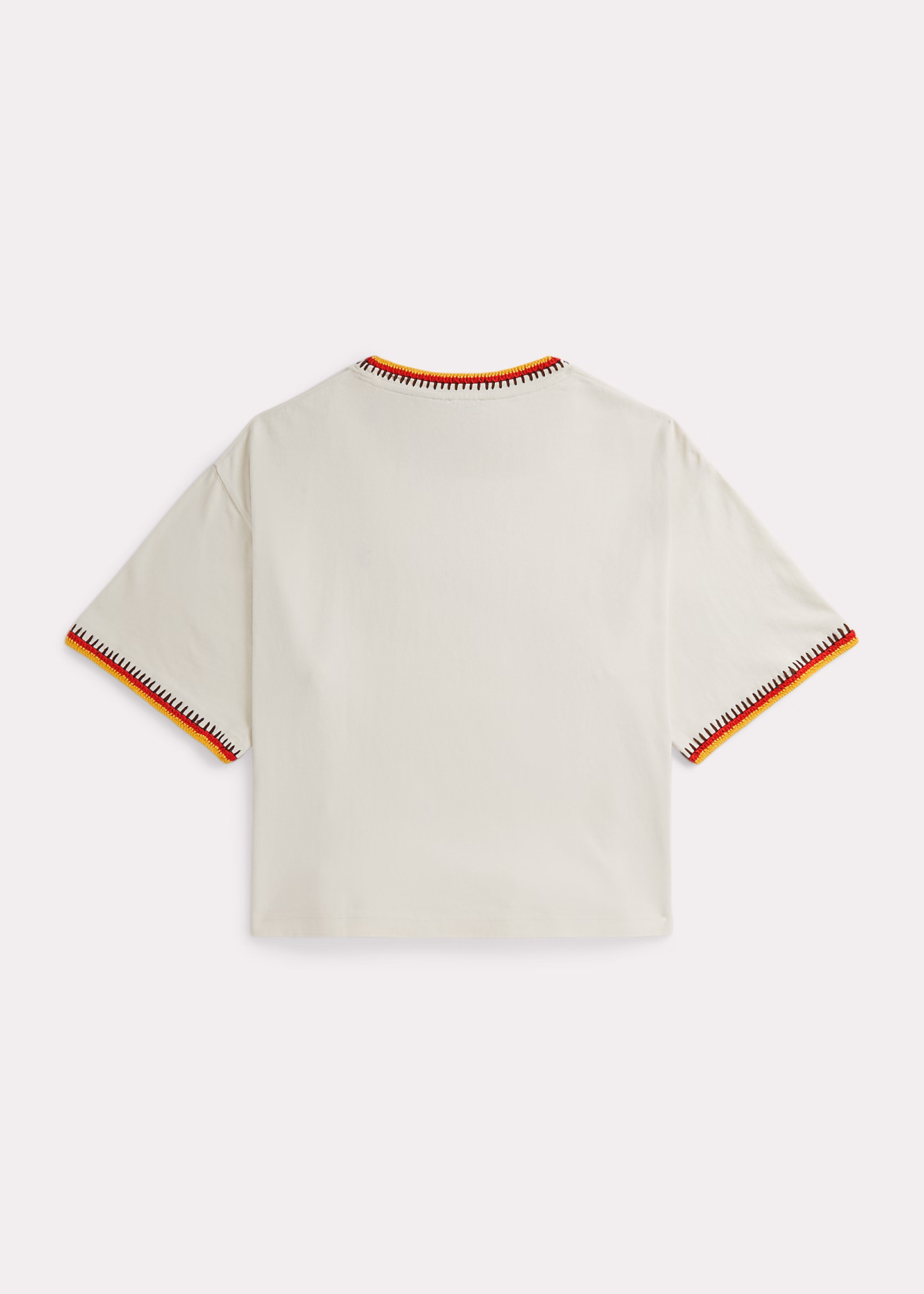 Baumwolljersey-T-Shirt mit Häkelbordüre - RALPH LAUREN OUTLET