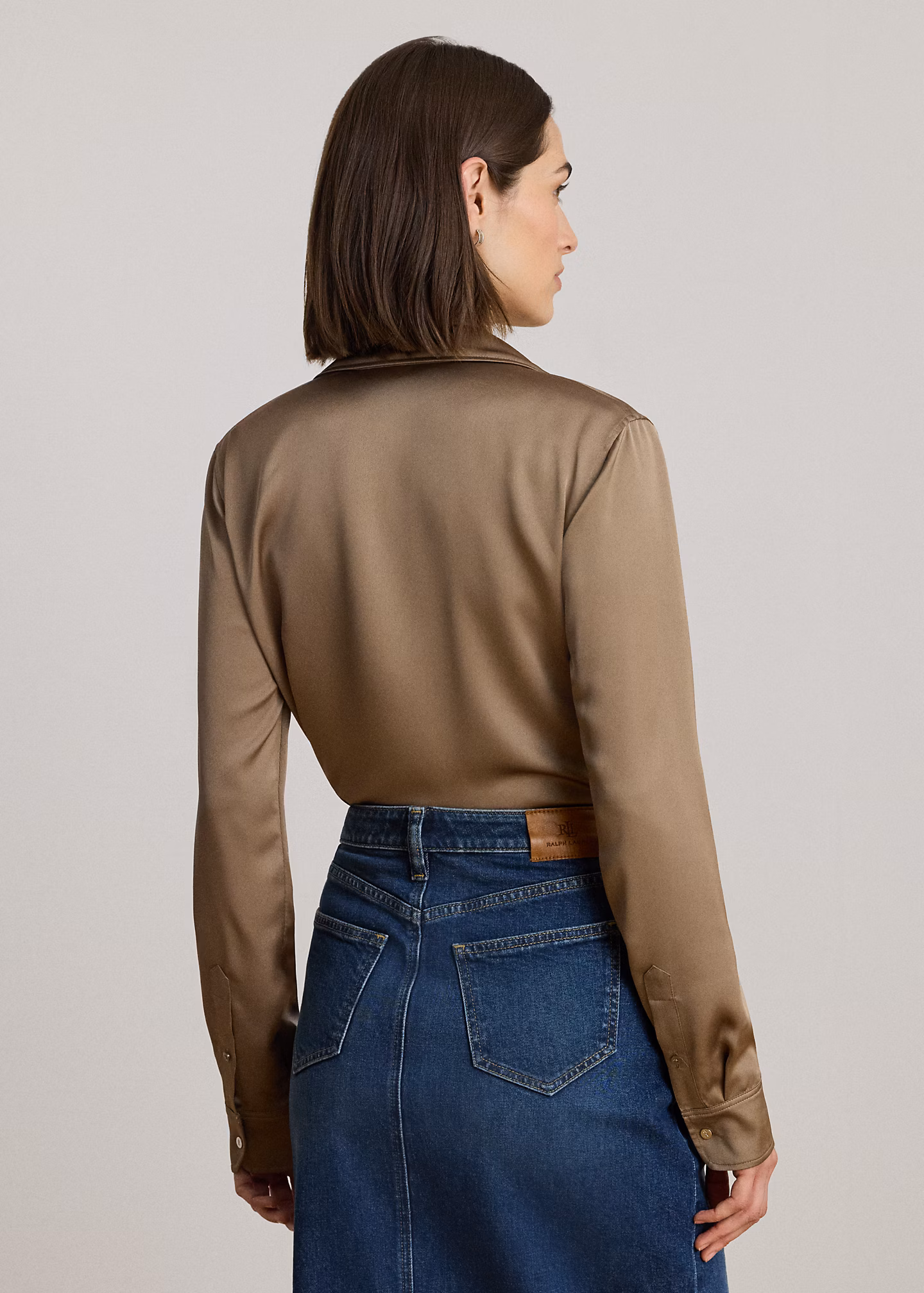 Classic-Fit Hemd aus Satin-Charmeuse - RALPH LAUREN OUTLET