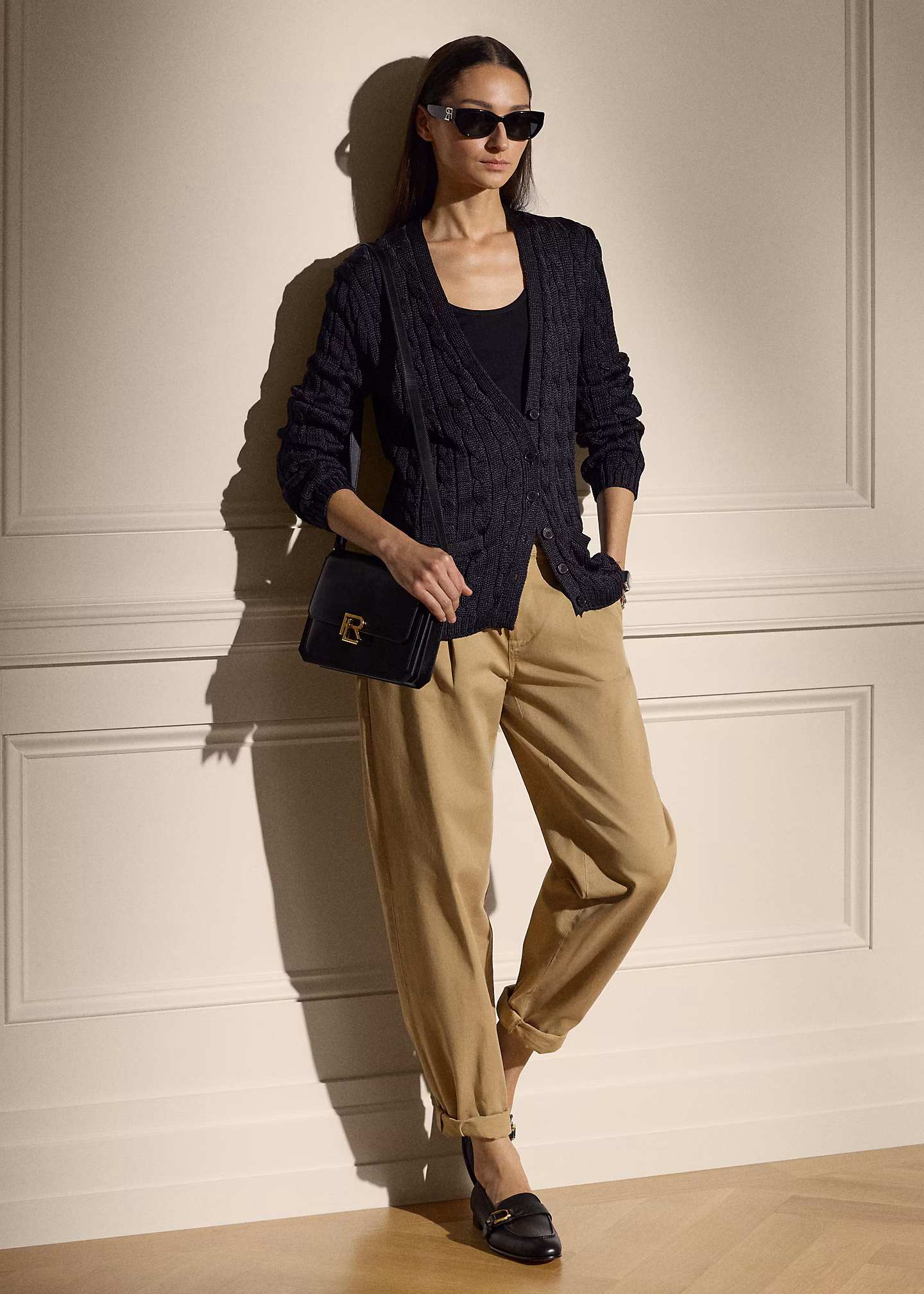 Baumwoll-Chinohose Fallon mit Falten - RALPH LAUREN OUTLET