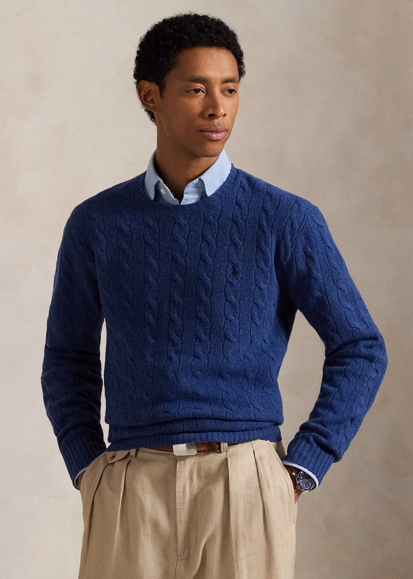 Woll-Kaschmir-Pullover mit Zopfmuster - RALPH LAUREN OUTLET