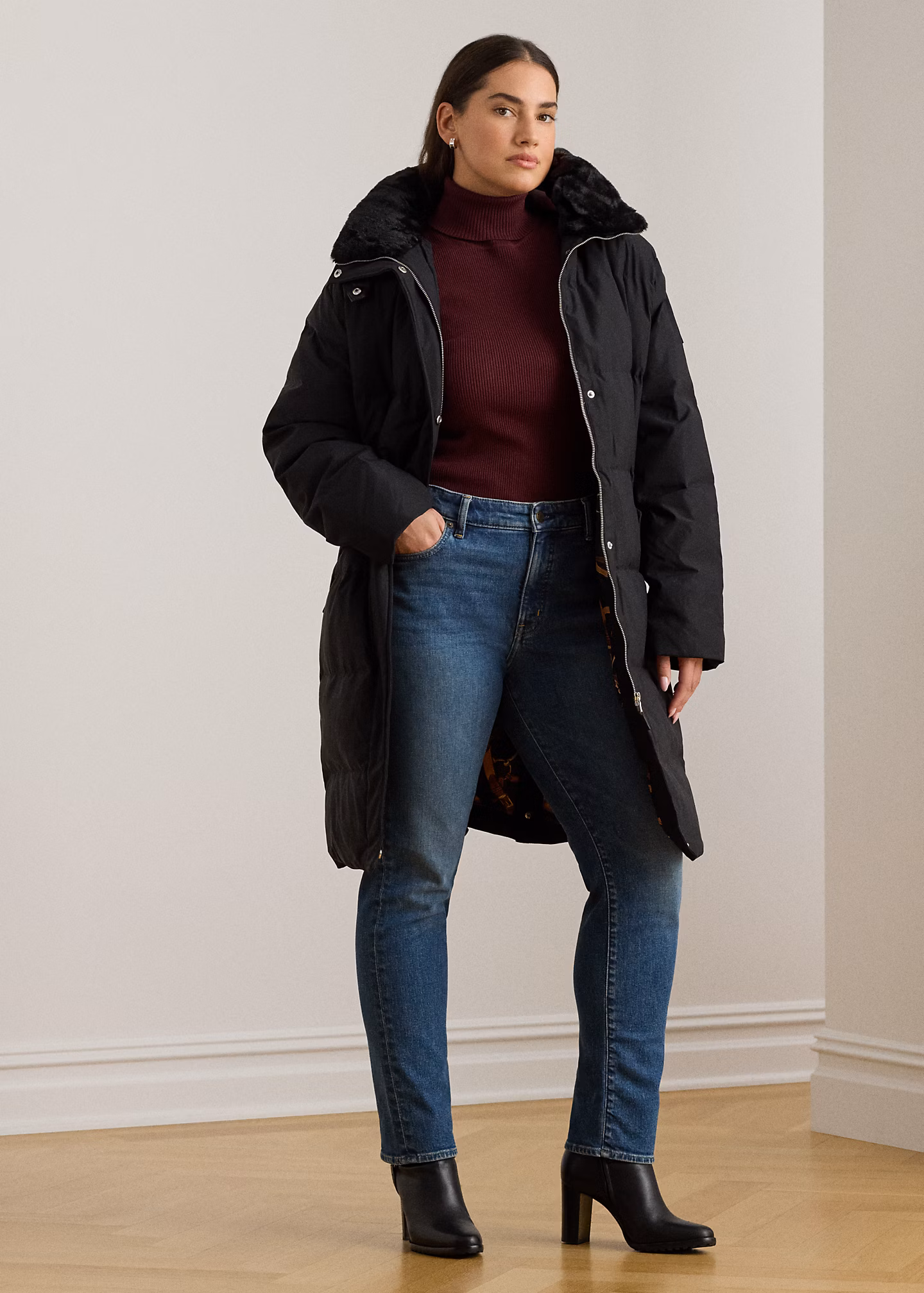 Daunenmantel mit Kunstpelzbesatz - RALPH LAUREN OUTLET