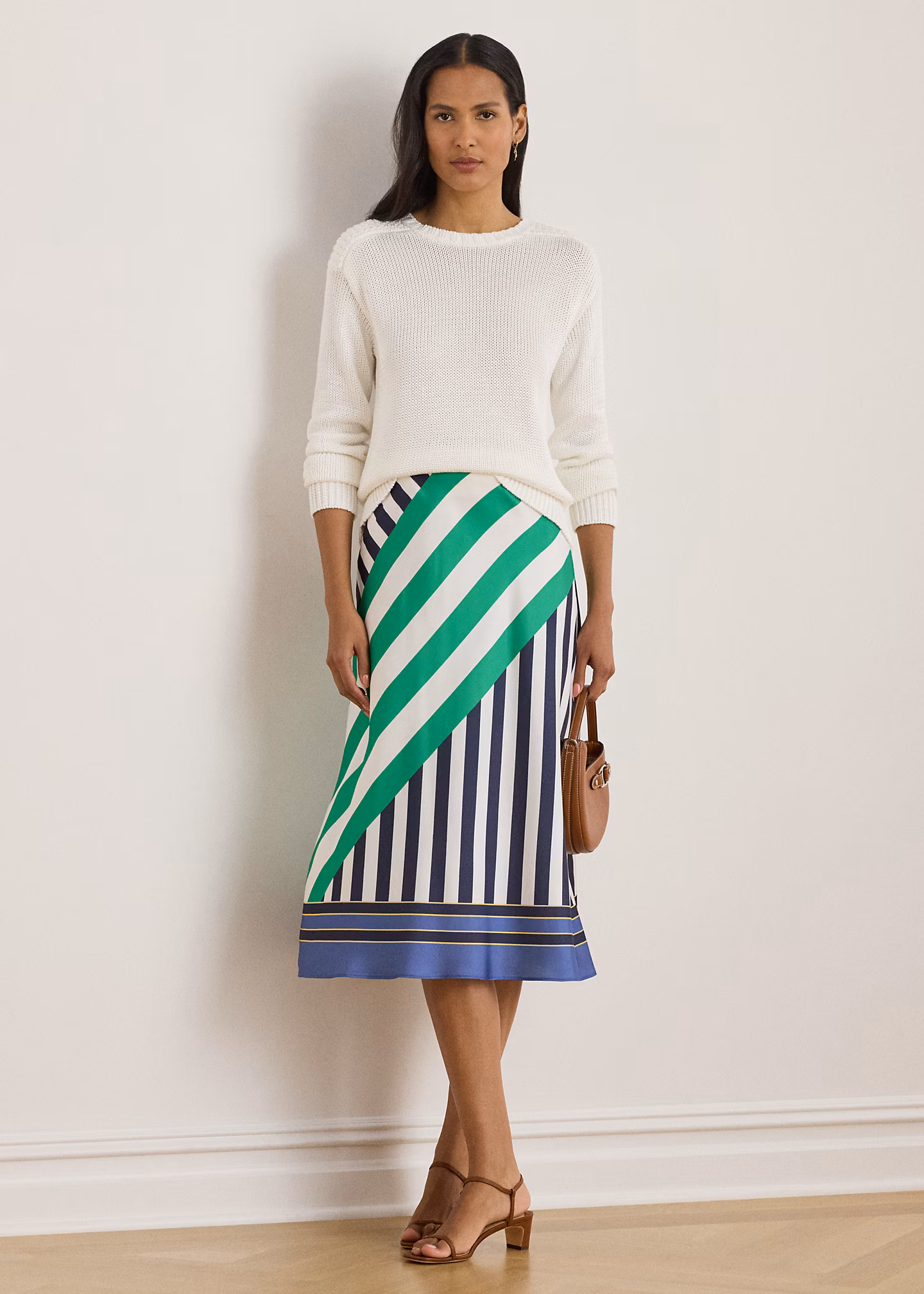 Gestreifter Twill-Midirock - RALPH LAUREN OUTLET