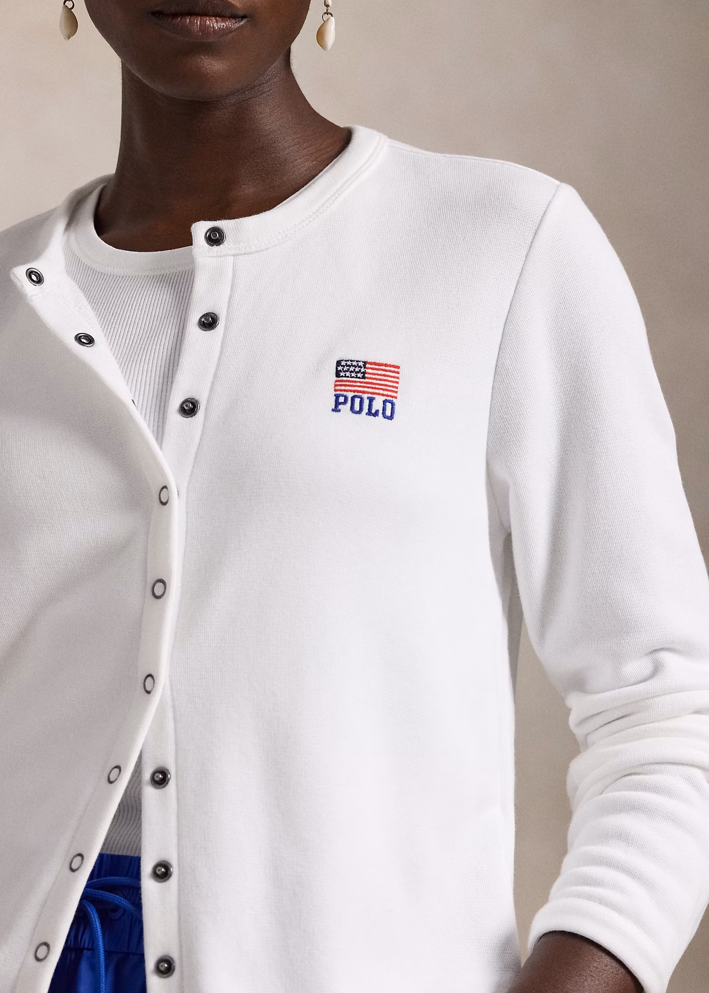 Strickjacke aus French-Terry mit Logo - RALPH LAUREN OUTLET