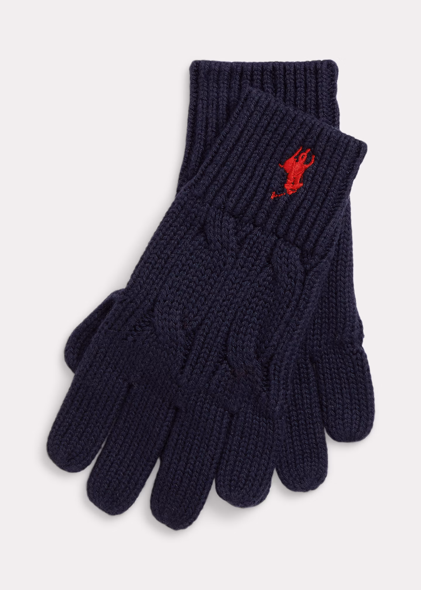 Baumwollhandschuhe mit Zopfmuster - RALPH LAUREN OUTLET