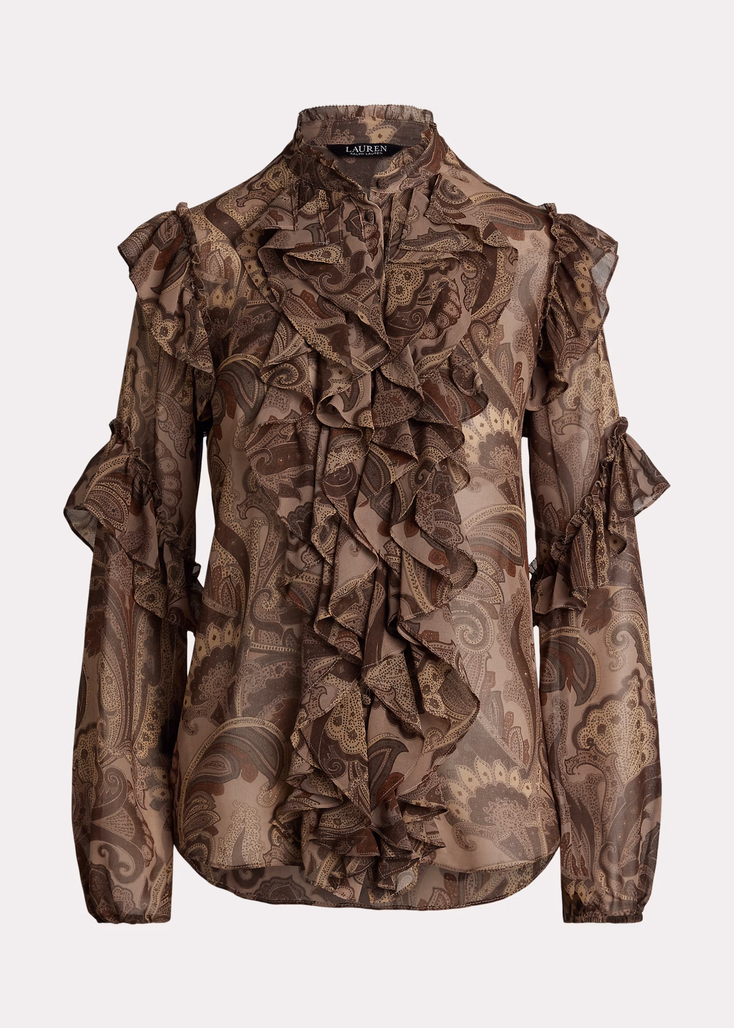Paisley-Chiffonbluse mit Rüschenbesatz - RALPH LAUREN OUTLET