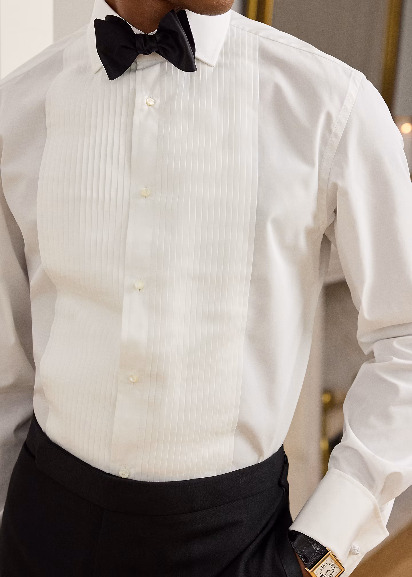 Smokinghemd mit plissiertem Latz - RALPH LAUREN OUTLET