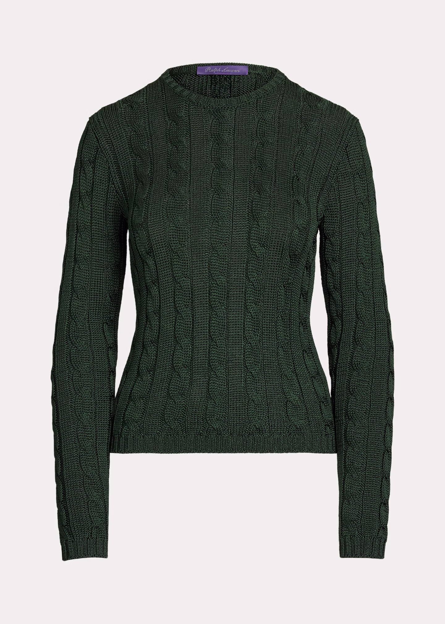 Seiden-Rundhalspullover mit Zopfmuster - RALPH LAUREN OUTLET