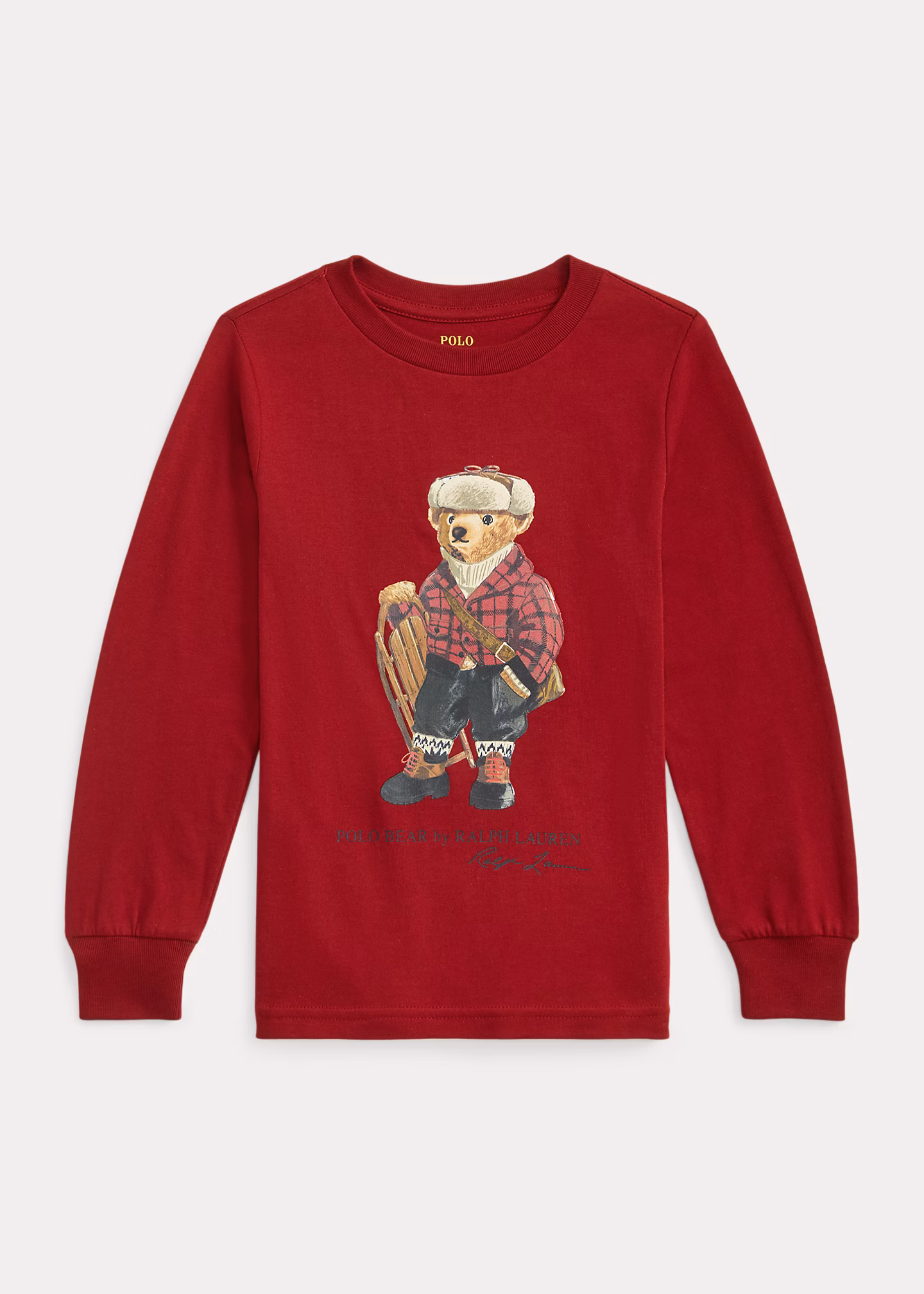 Langärmliges T-Shirt mit Polo Bear - RALPH LAUREN OUTLET