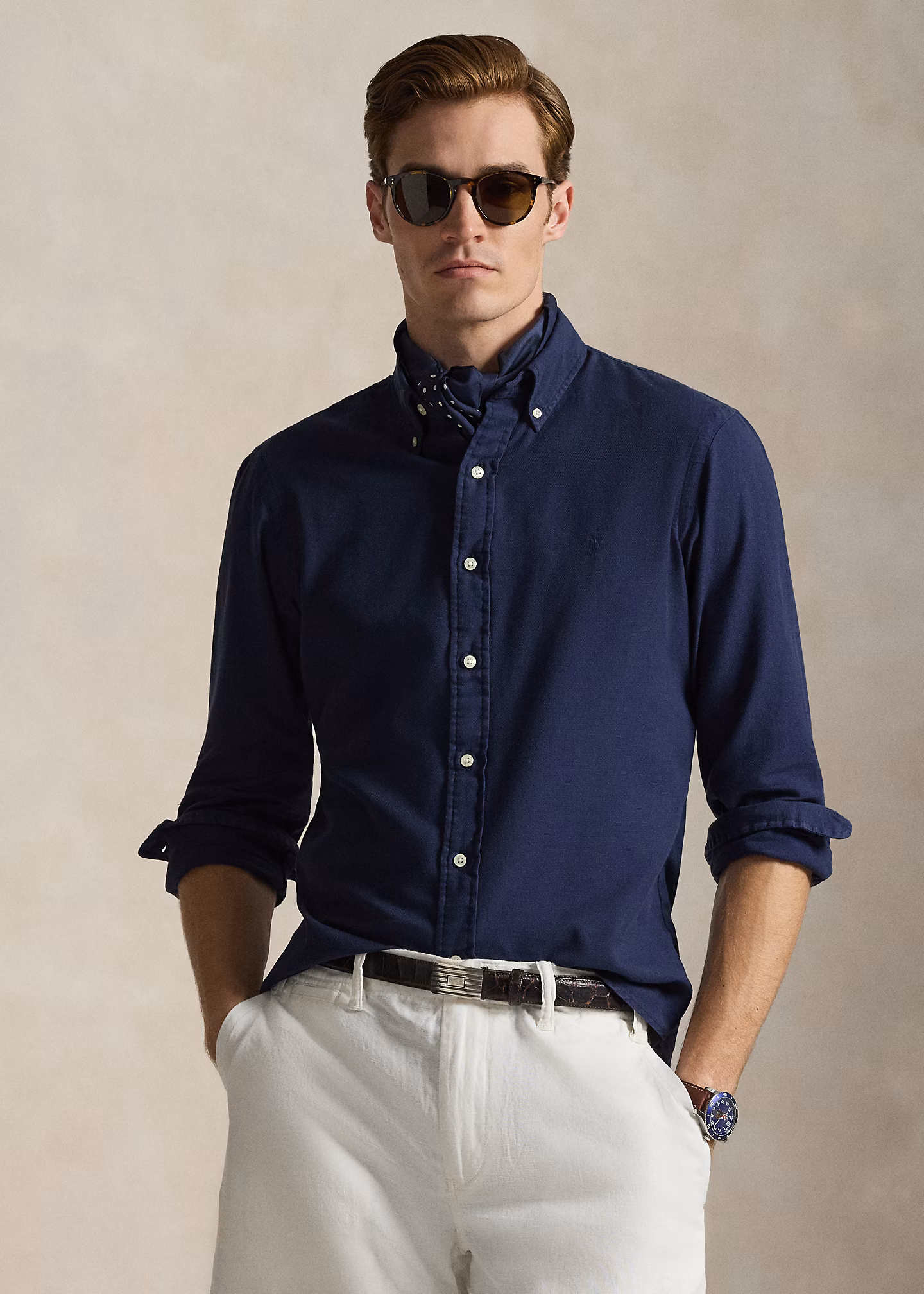 Custom-Fit strukturiertes Ratière-Hemd - RALPH LAUREN OUTLET