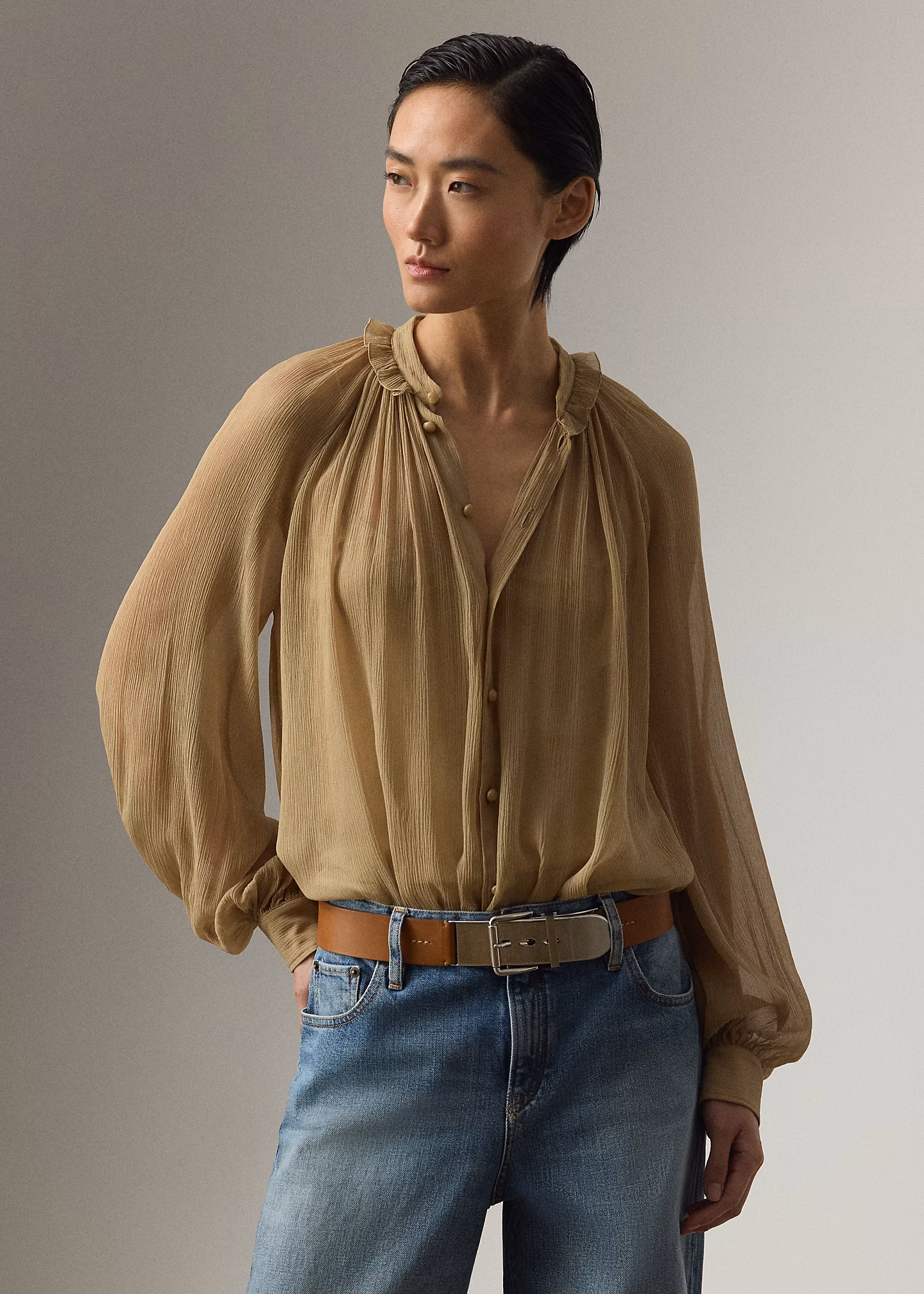 Bluse Brooklyn aus Knitterchiffon - RALPH LAUREN OUTLET