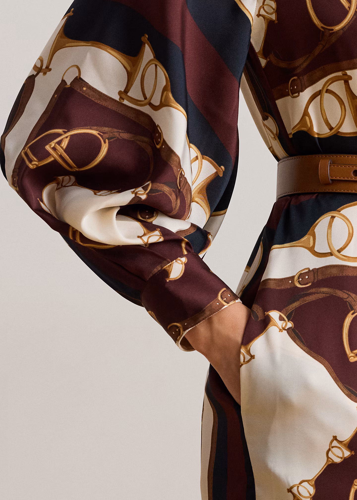 Twill-Midi-Hemdkleid mit Reitermuster - RALPH LAUREN OUTLET