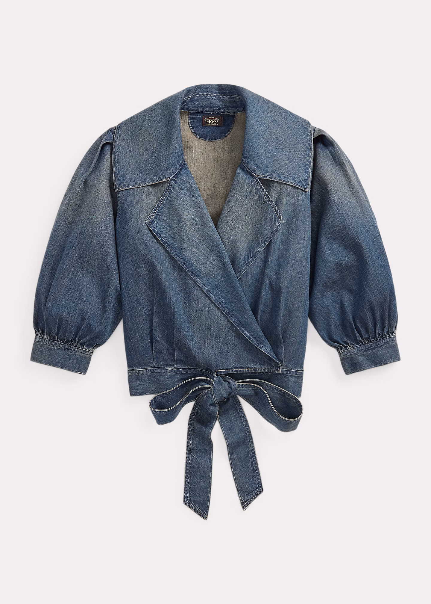 Denim-Wickelbluse in Indigo - RALPH LAUREN OUTLET