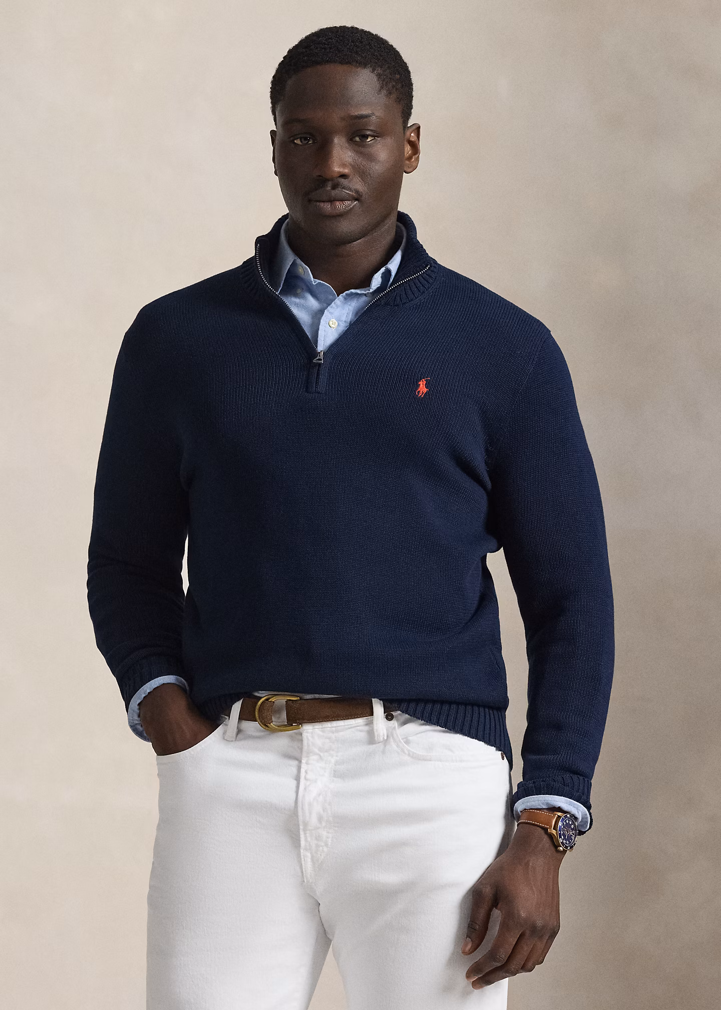 Baumwollpullover mit Reißverschluss - RALPH LAUREN OUTLET